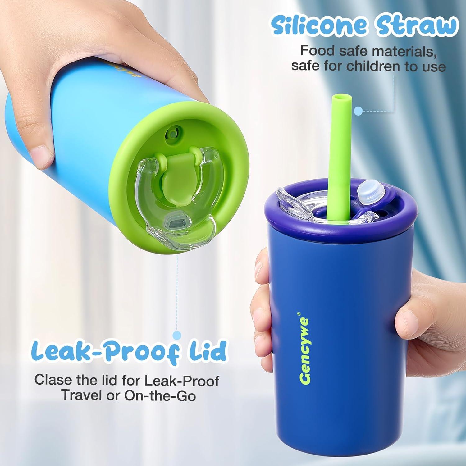 Pack de 2 Tazas de Acero Inoxidable Gencywe 12 oz para Niños