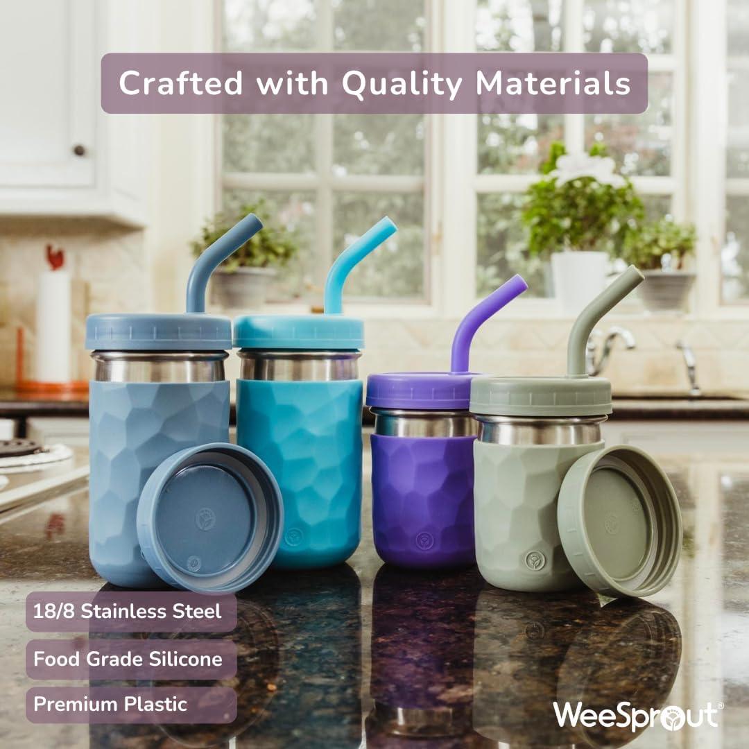 Tazas 2-en-1 WeeSprout para Niños - Acero Inoxidable 8 oz