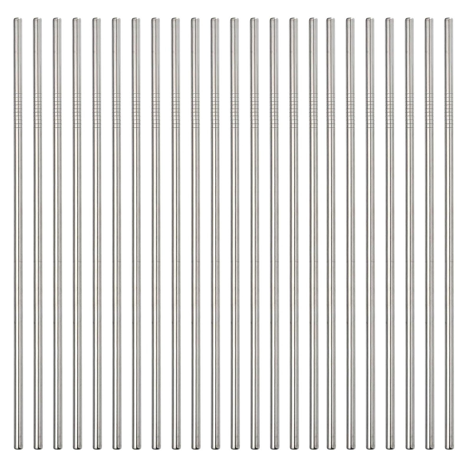 Popotes de Metal Reutilizables NiceCaTeLe 100 Piezas 21.5 cm