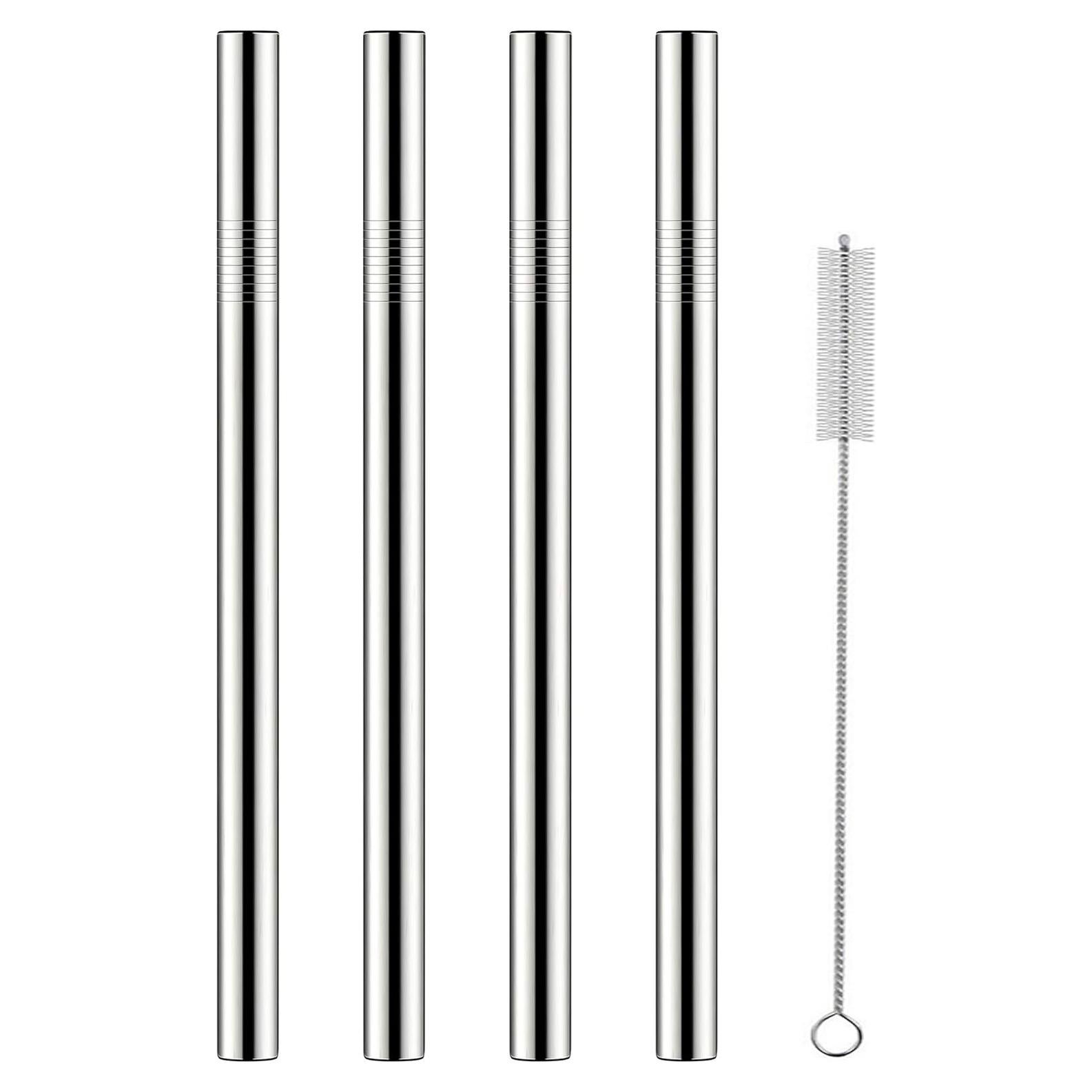 Paquete de 4 Pajitas Reutilizables Wobye 12mm Acero Inoxidable