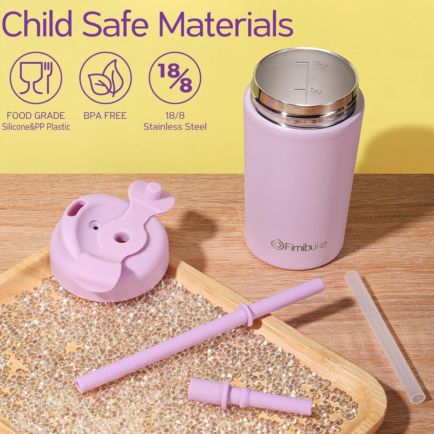 Taza Aislada para Niños Fimibuke 295 ml con Popote a Prueba de Derrames