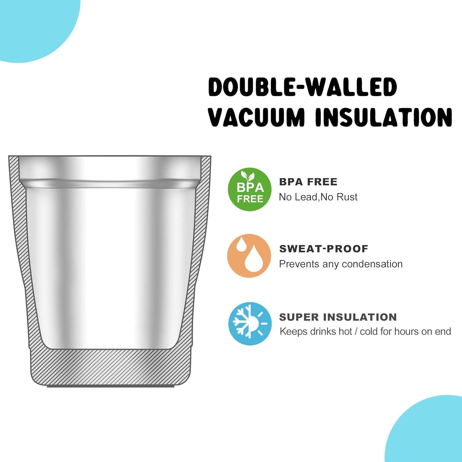 Vasos para Niños Mollcity 2 Paquete 266ml Acero Inoxidable