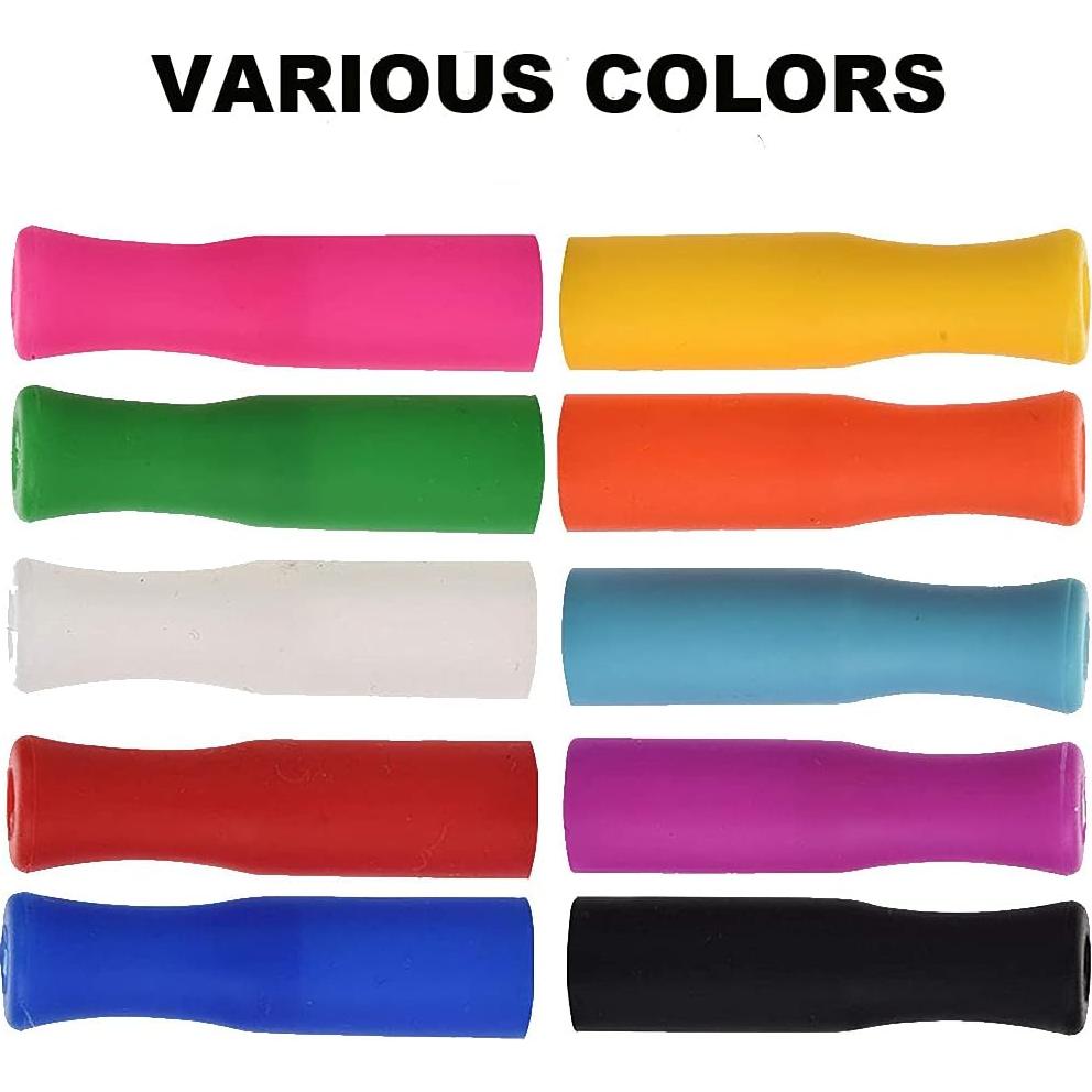 100 Puntas de Silicona Reutilizables Mata Leon para Pajitas de Metal