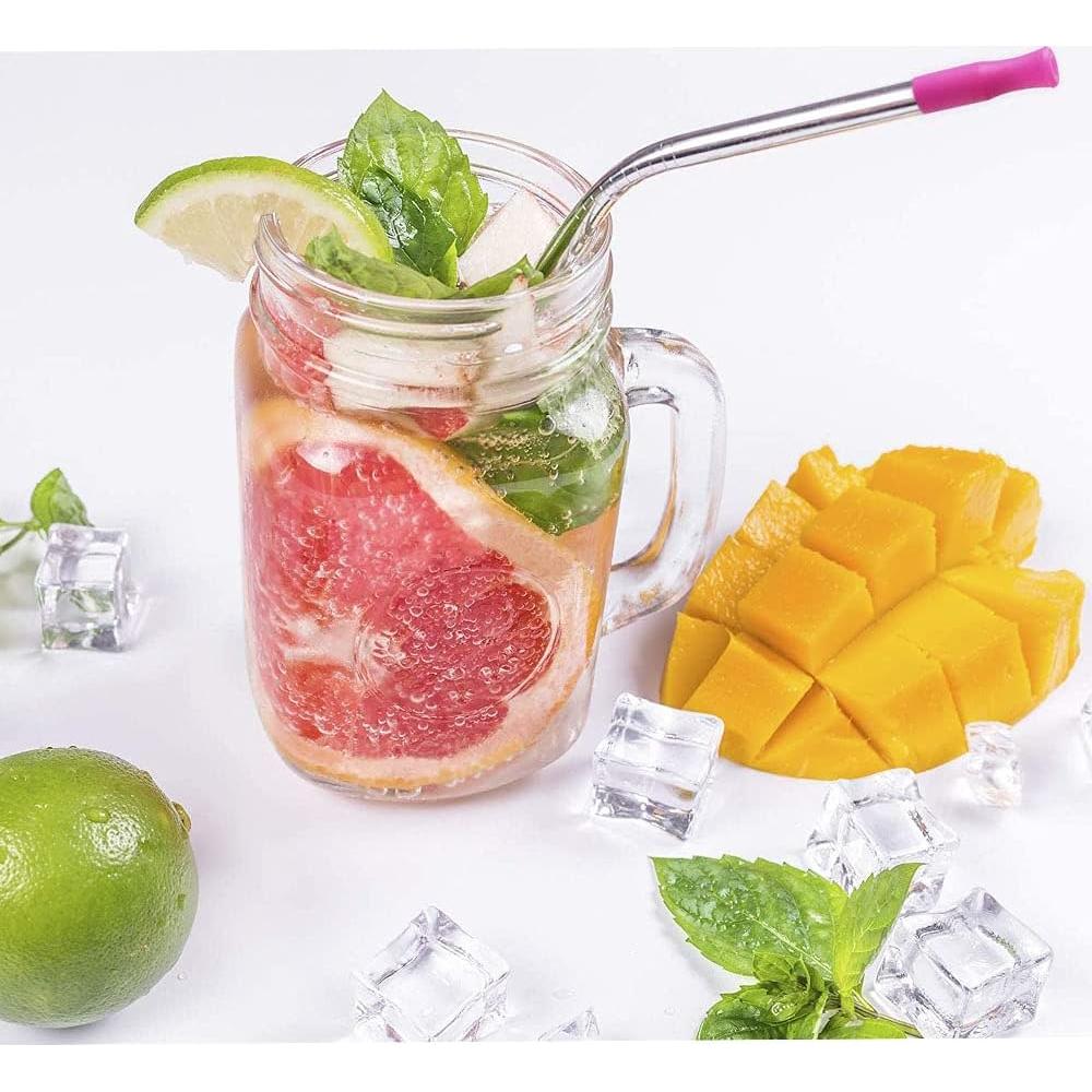 100 Puntas de Silicona Reutilizables Mata Leon para Pajitas de Metal