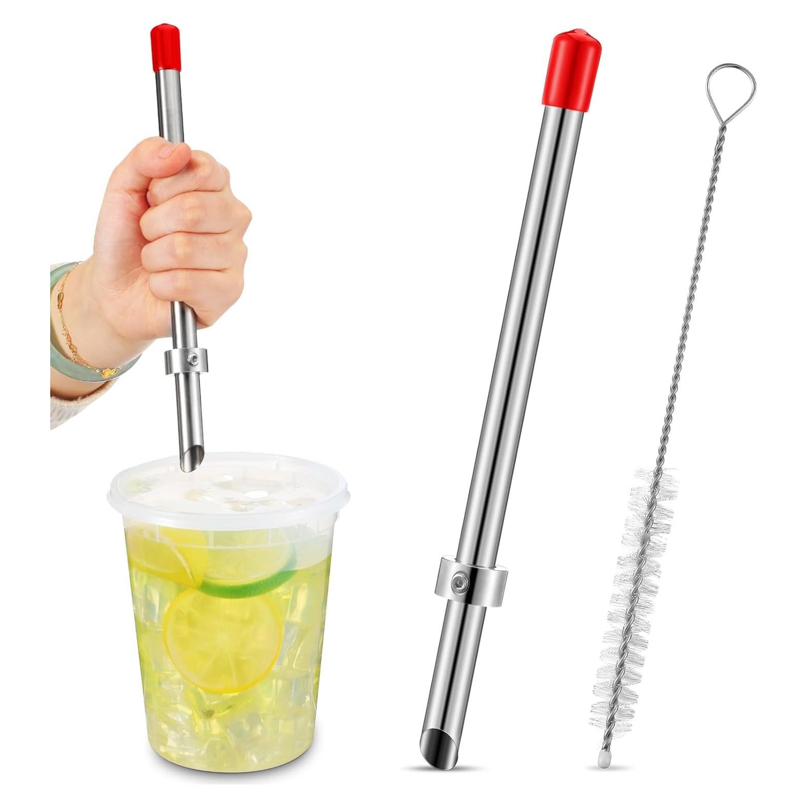 Perforador de Popotes Lasnten Acero Inoxidable 22.1 cm Rojo