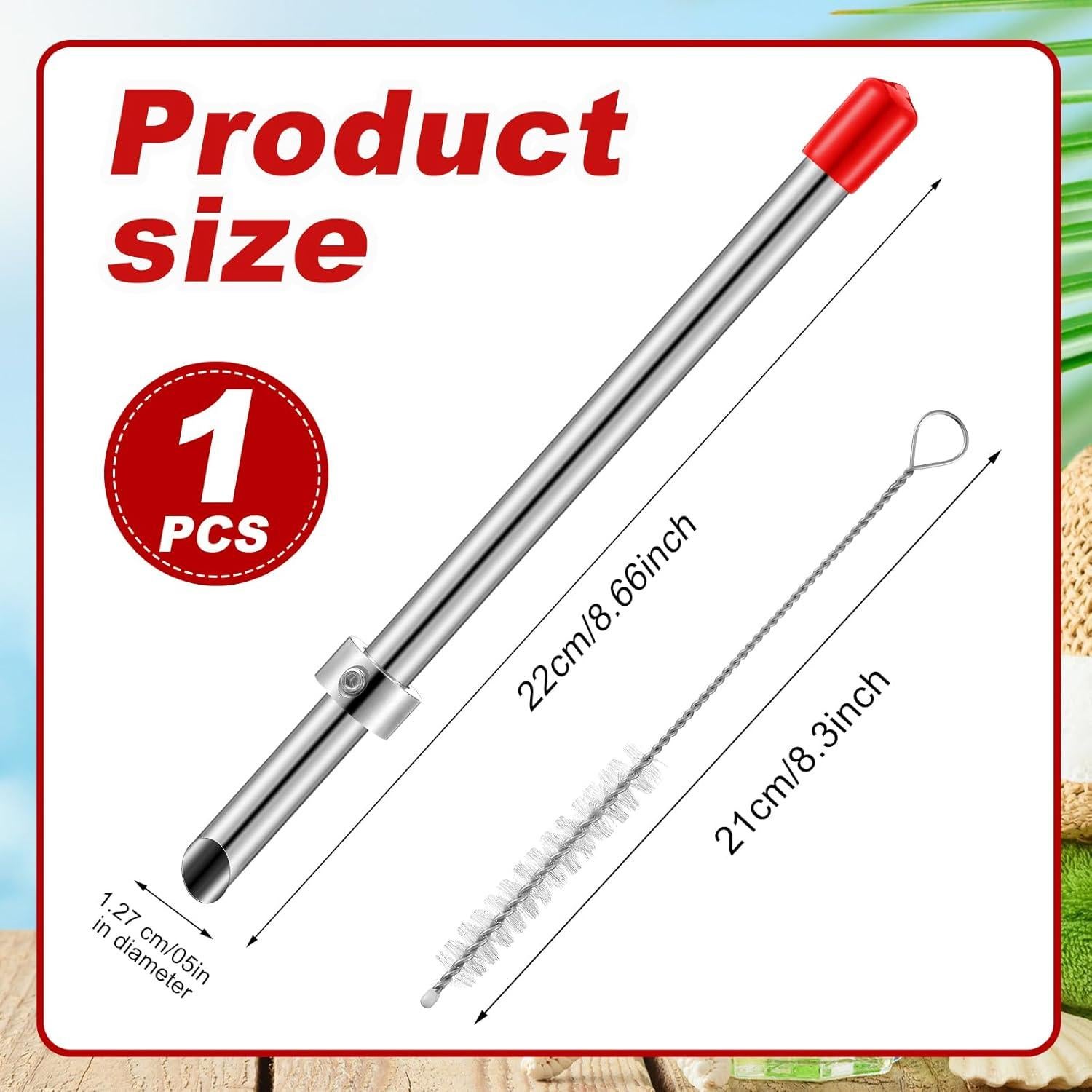 Perforador de Popotes Lasnten Acero Inoxidable 22.1 cm Rojo