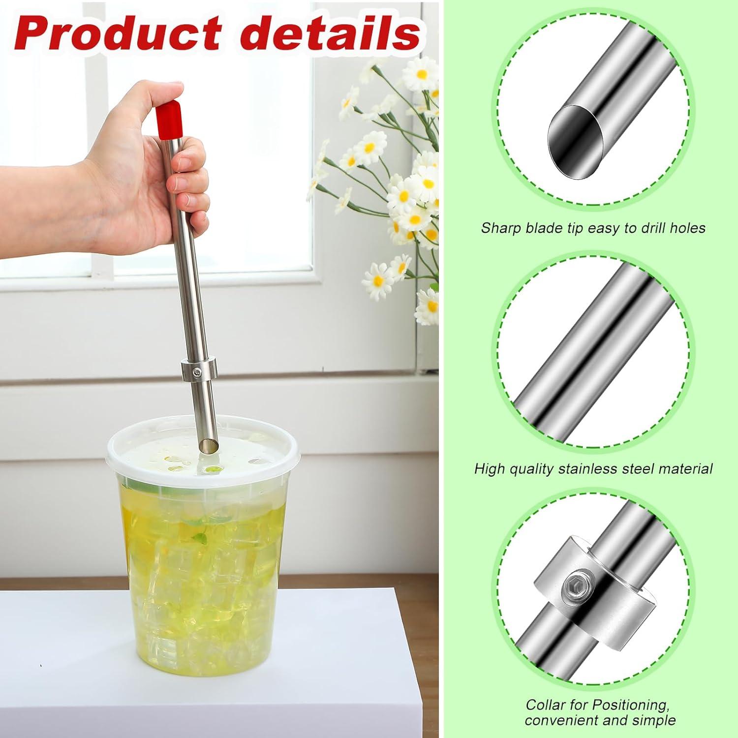 Perforador de Popotes Lasnten Acero Inoxidable 22.1 cm Rojo