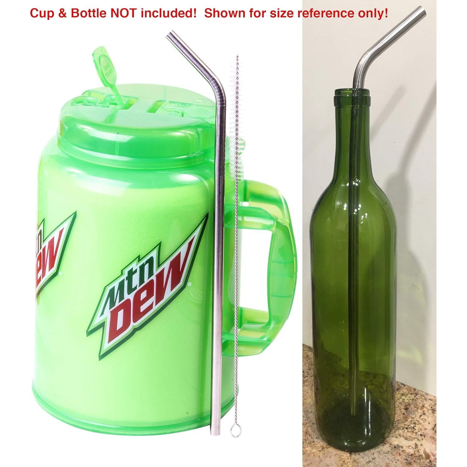 Popotes Jumbo de Acero Inoxidable CocoStraw 14" 2 Pzas