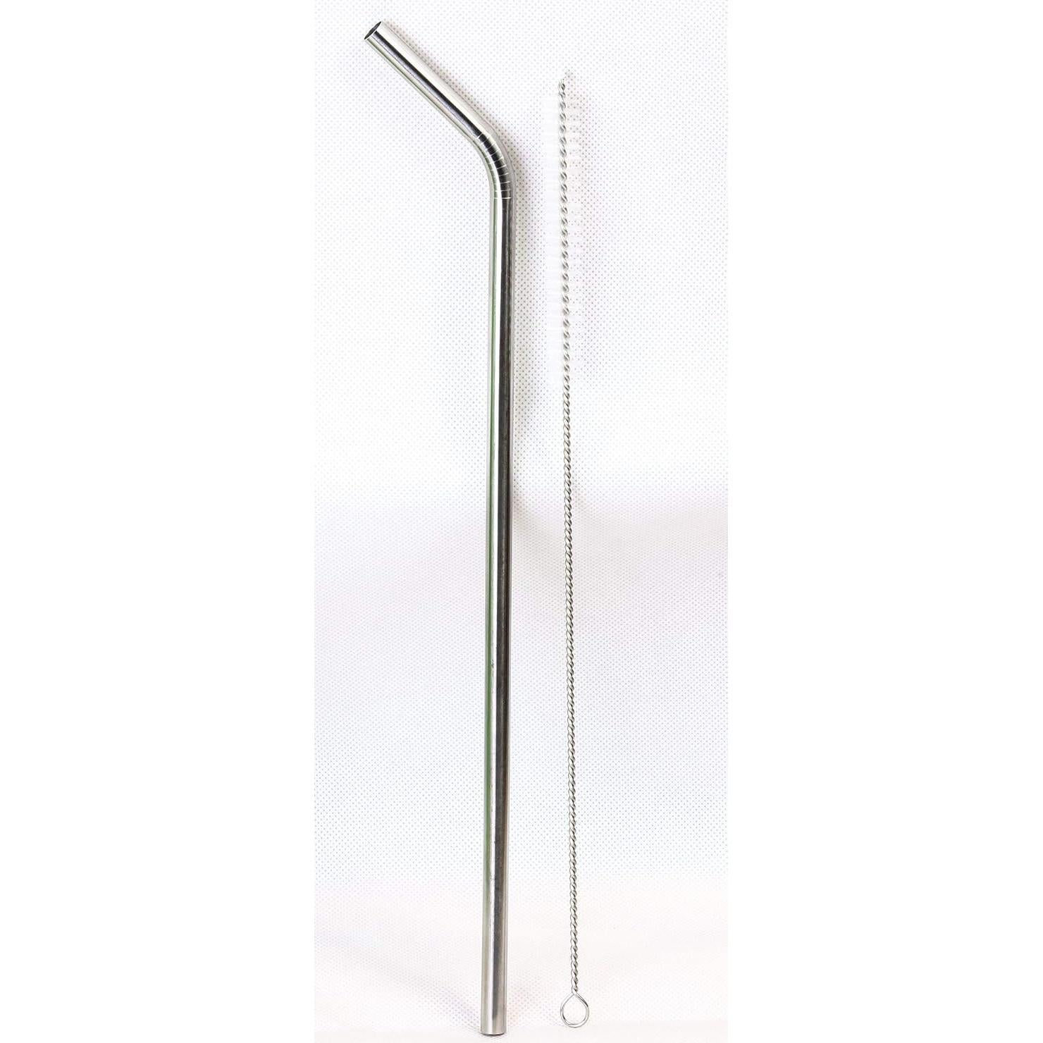 Popotes Jumbo de Acero Inoxidable CocoStraw 14" 2 Pzas