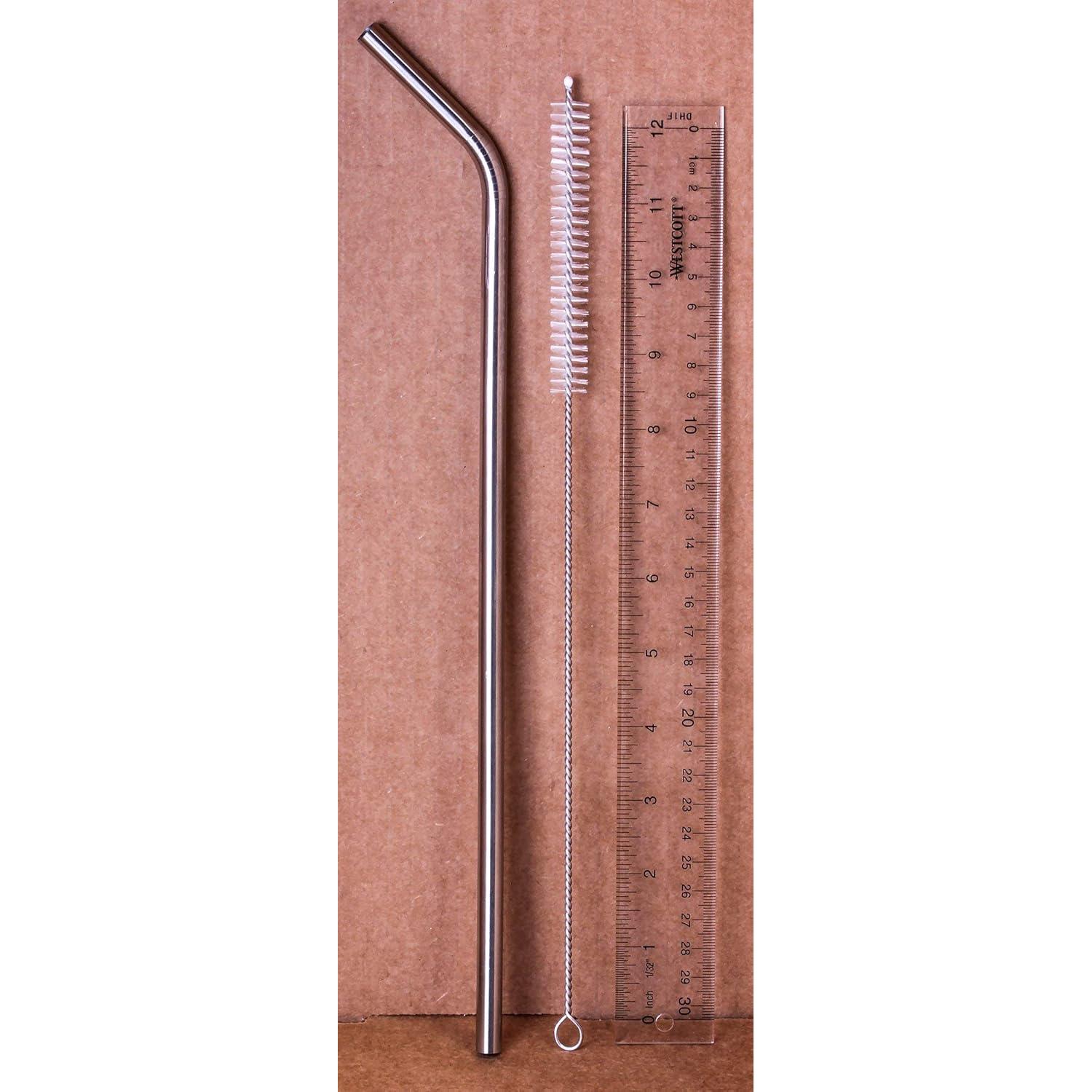 Popotes Jumbo de Acero Inoxidable CocoStraw 14" 2 Pzas
