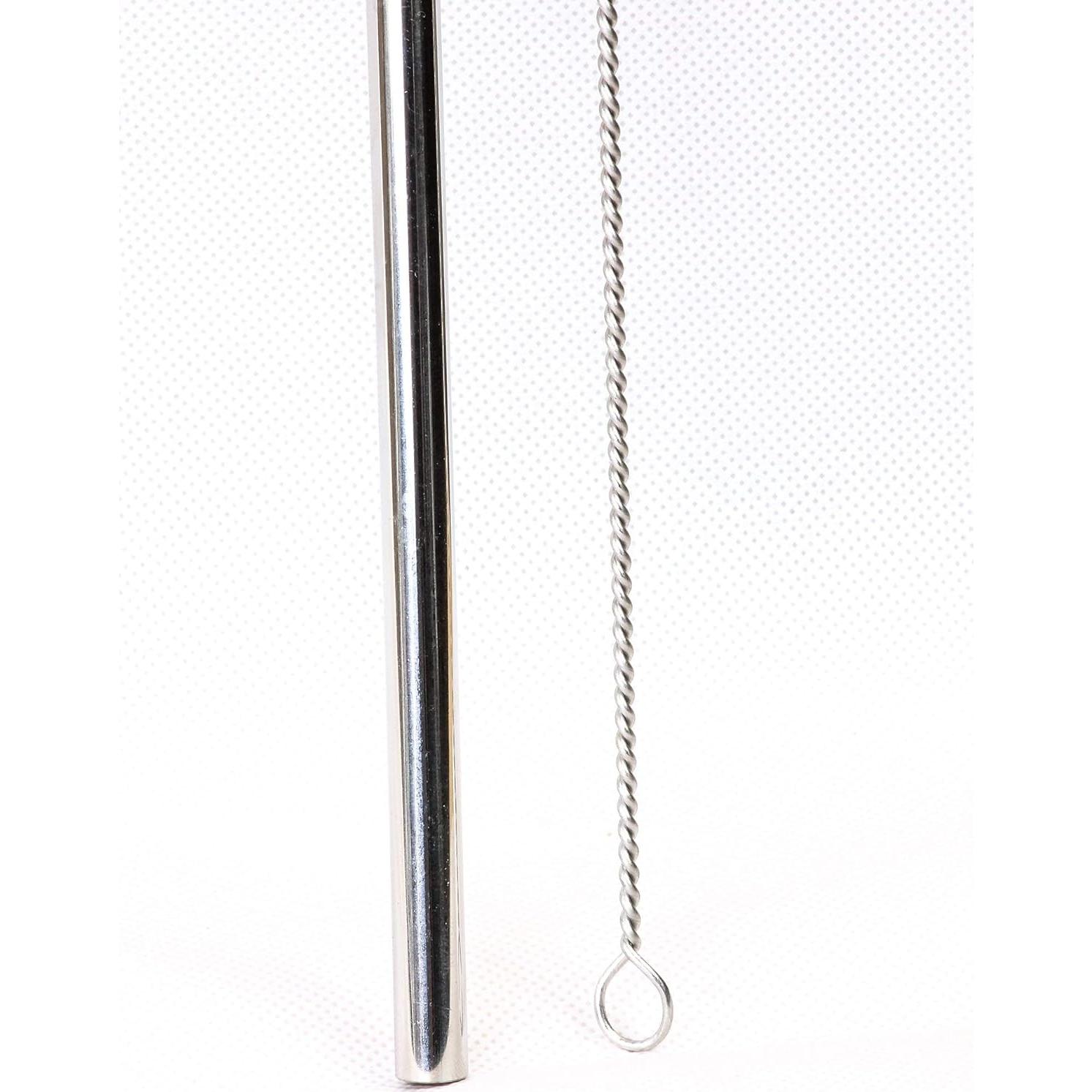 Popotes Jumbo de Acero Inoxidable CocoStraw 14" 2 Pzas