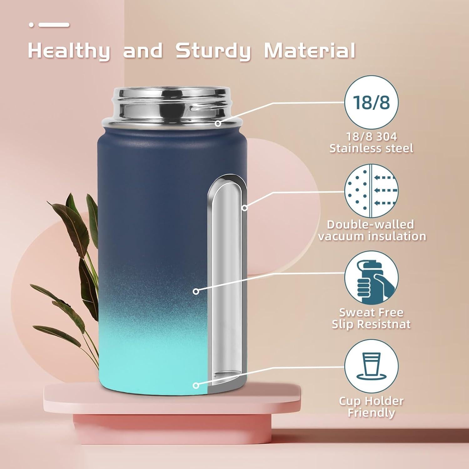 Botella de Agua Aislada Volhoply 414ml Acero Inoxidable Niños