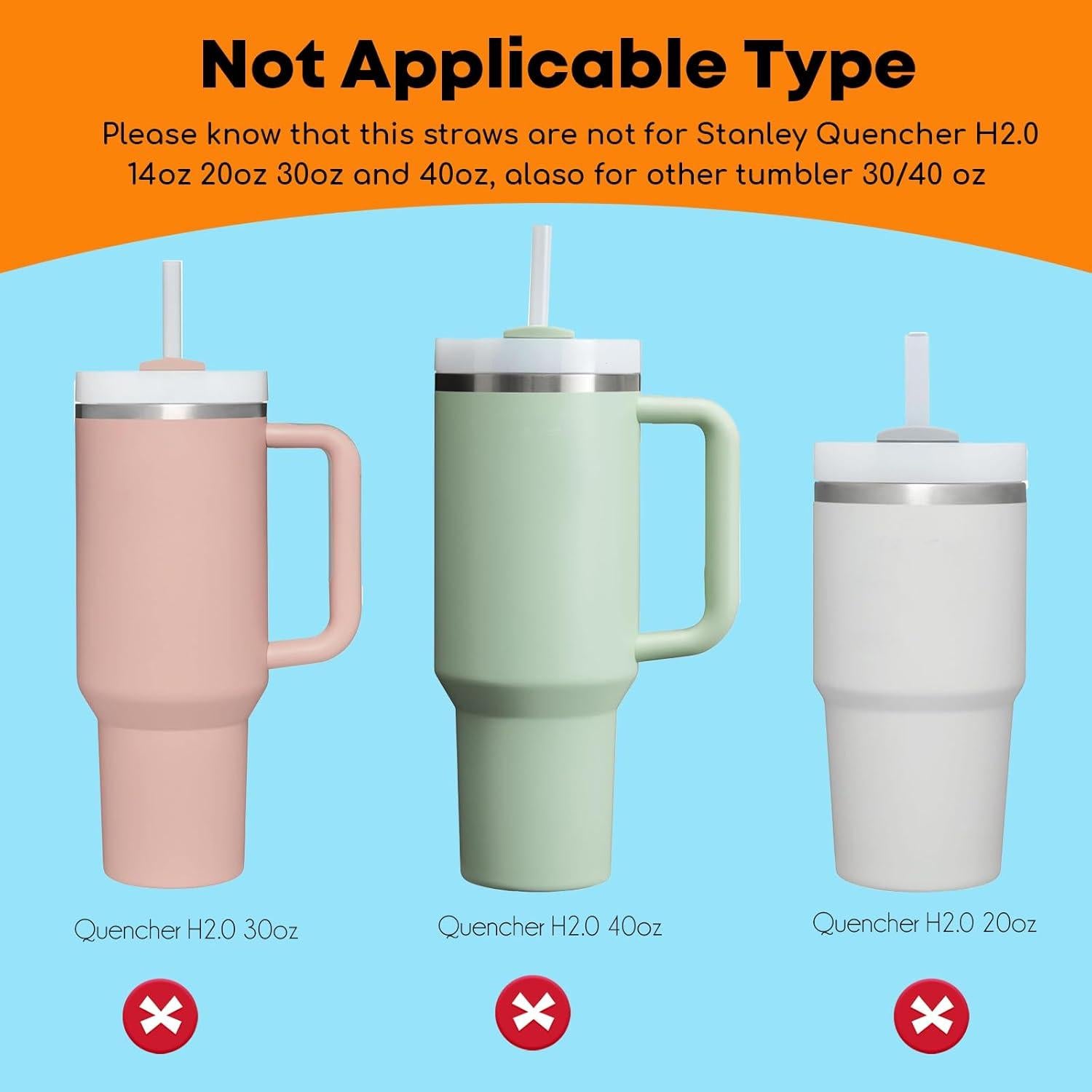 Popotes de Acero Inoxidable ALINK para Vaso Stanley 30oz - 6 Unidades