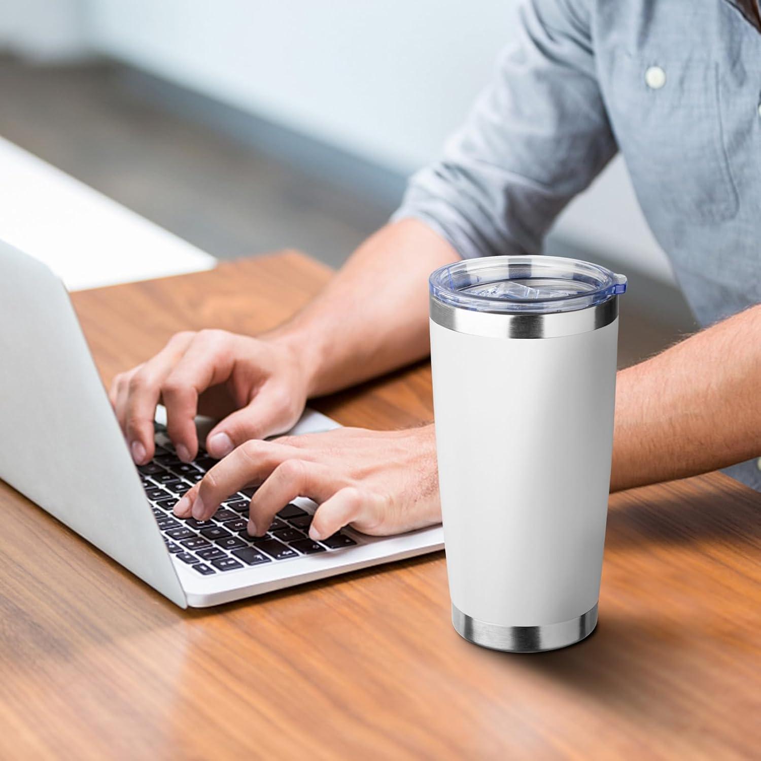 Taza de acero inoxidable 20oz ATIKZHE con popote y tapa