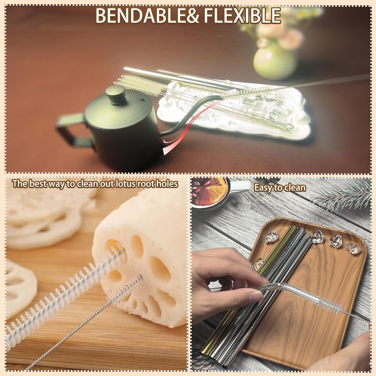 Cepillo Limpiador de Pajitas CIDYAUST 8 Piezas Acero Inoxidable