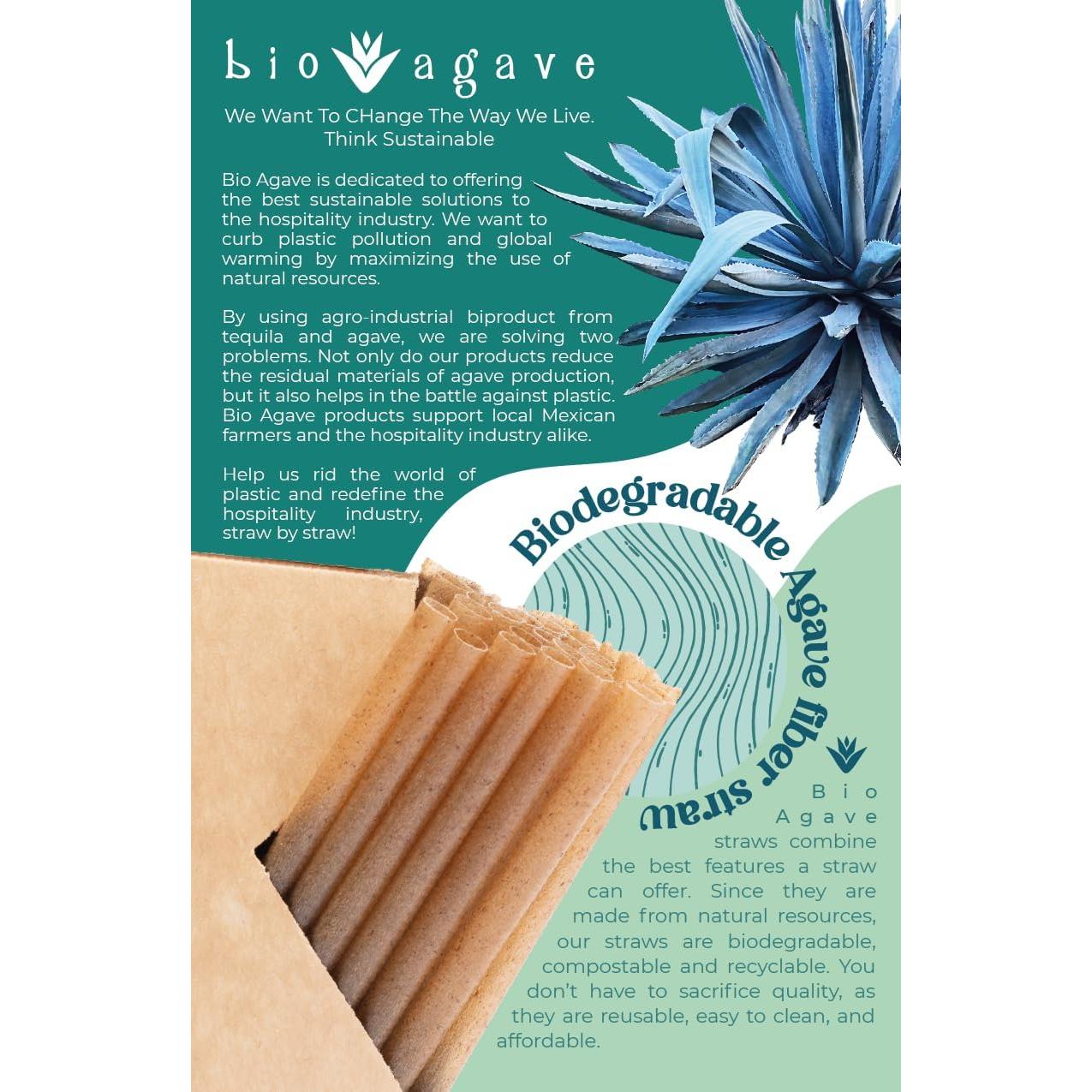 Pajitas Biodegradables BIO AGAVE 150 Pcs 15 cm Cortas