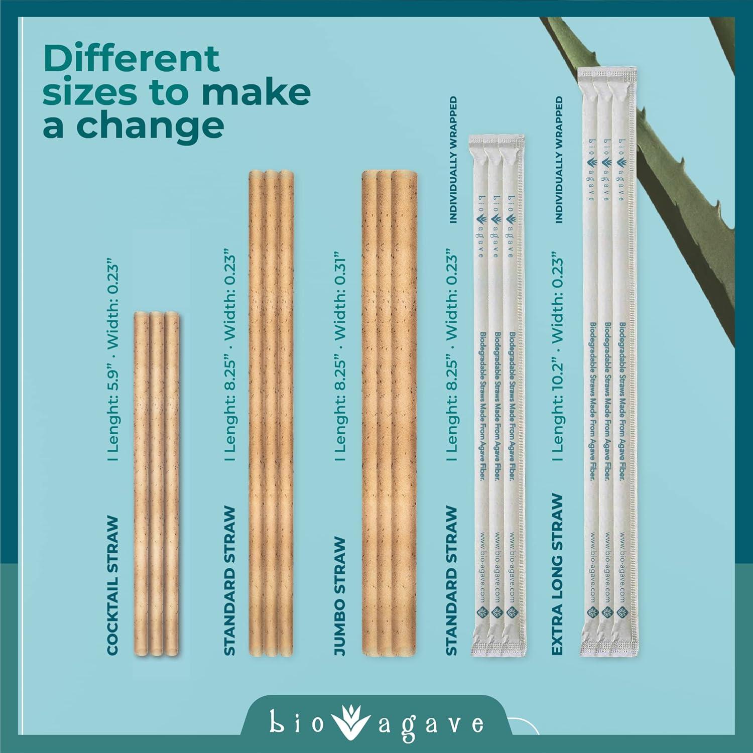 Pajitas Biodegradables BIO AGAVE 150 Pcs 15 cm Cortas