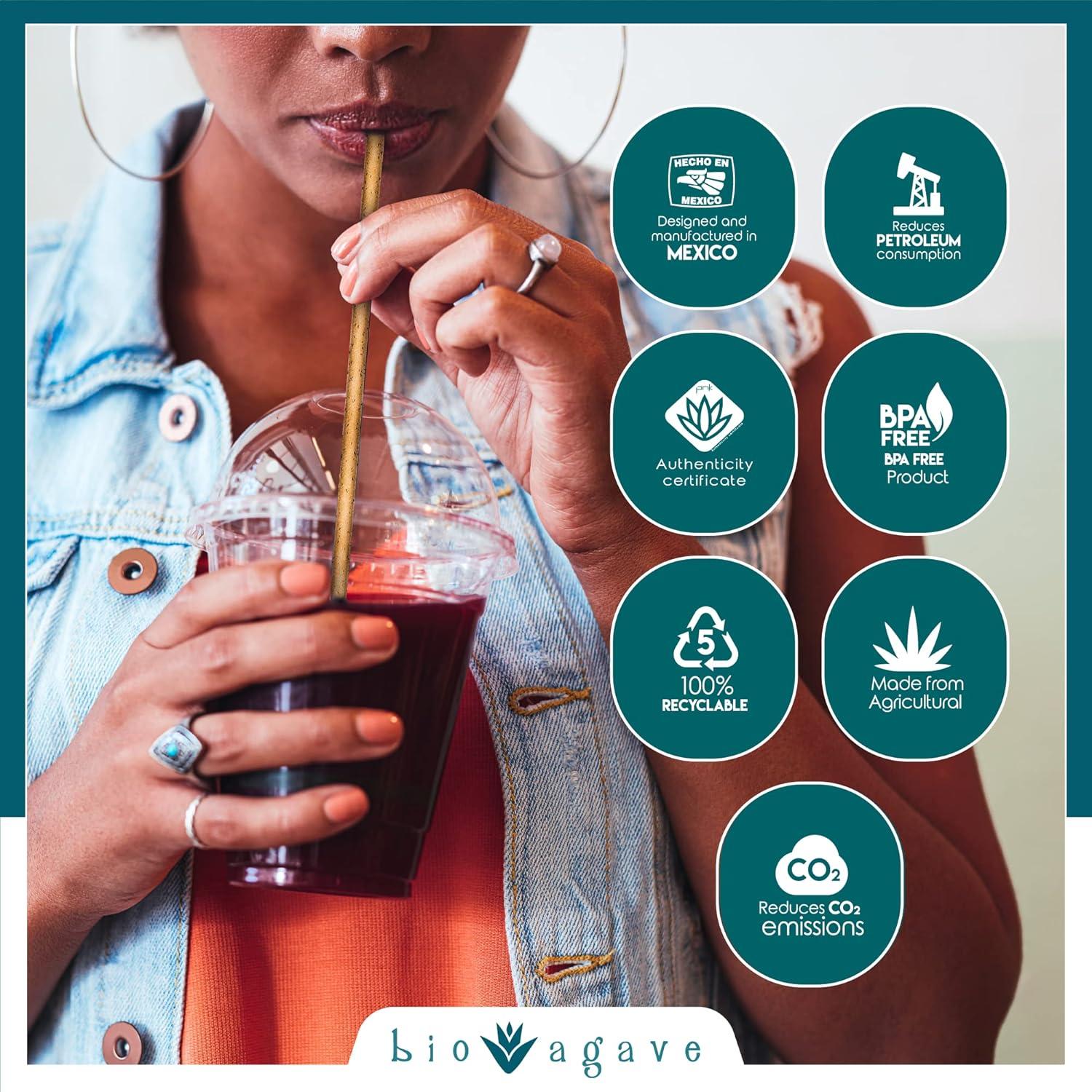 Pajitas Biodegradables BIO AGAVE 150 Pcs 15 cm Cortas