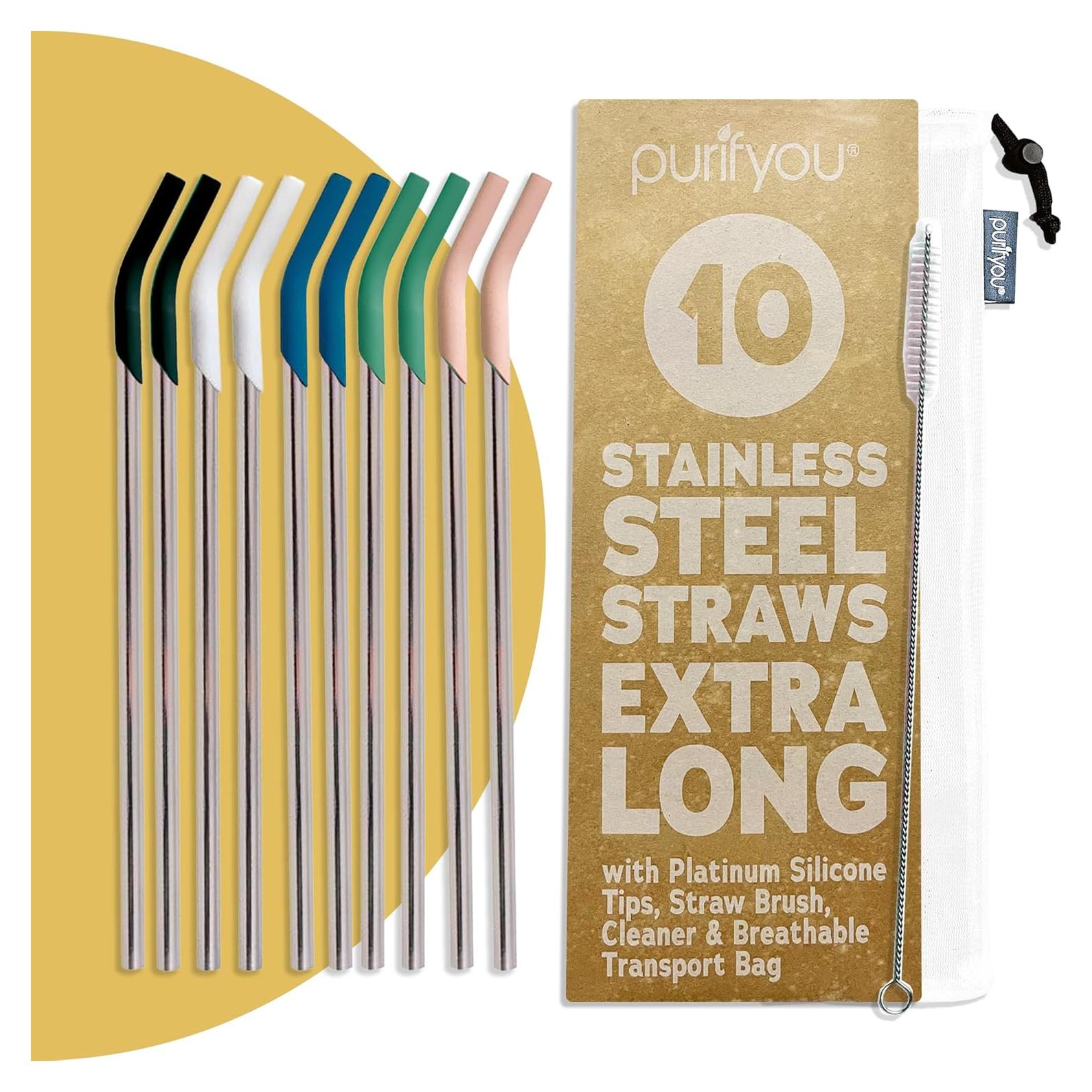 Pajillas de Acero Inoxidable Reutilizables purifyou 36.83 cm