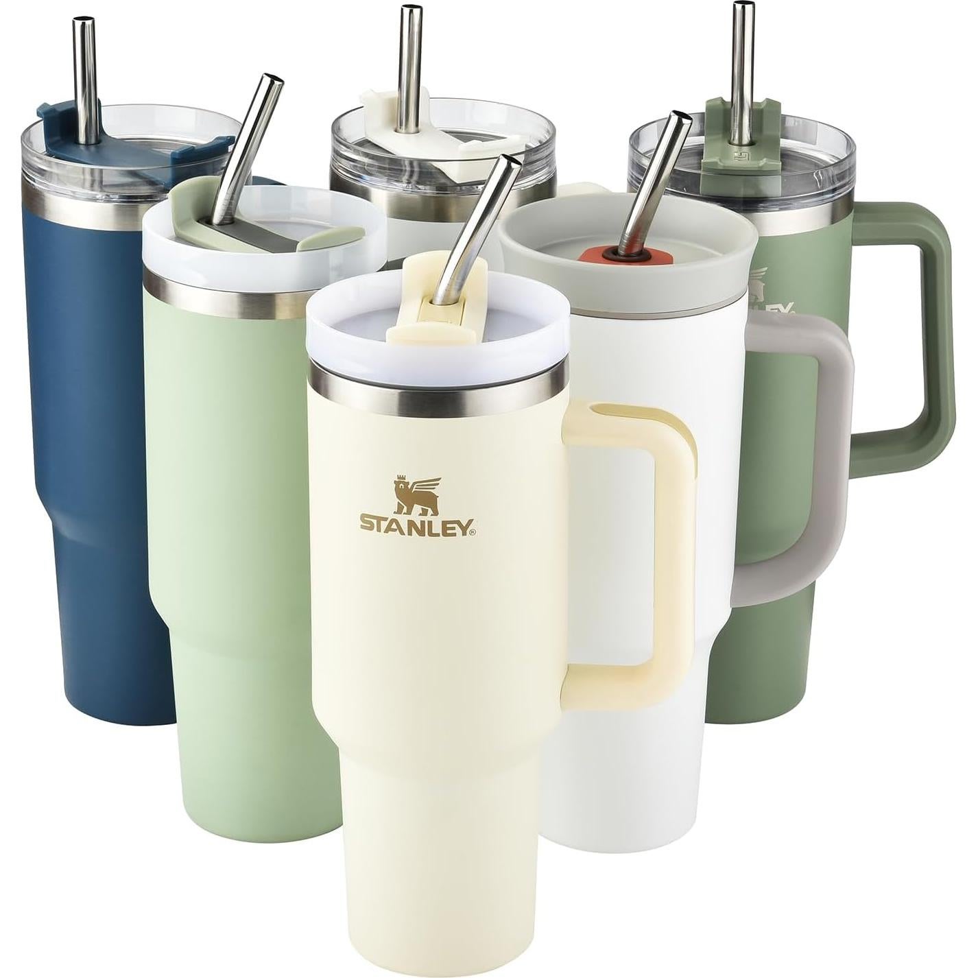 Popotes de Acero Inoxidable ALINK 12" Reutilizables x6 para Taza Stanley