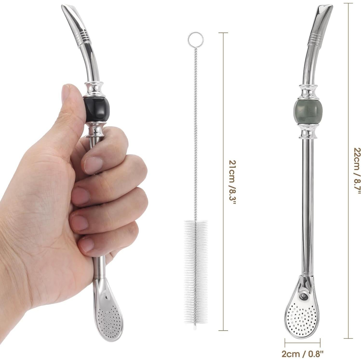 Popotes de Acero Inoxidable LayaVilla 22.1 cm - 3 Unidades