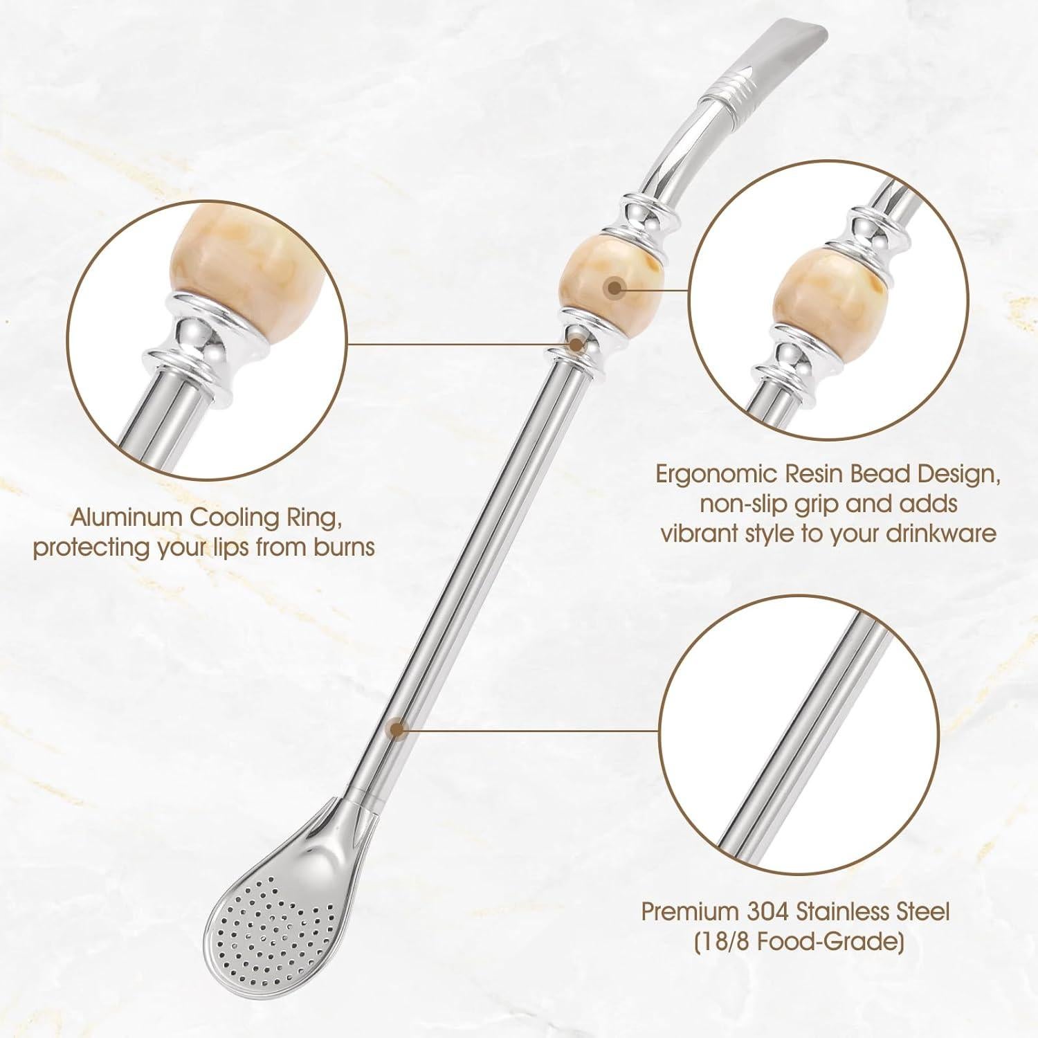 Popotes de Acero Inoxidable LayaVilla 22.1 cm - 3 Unidades