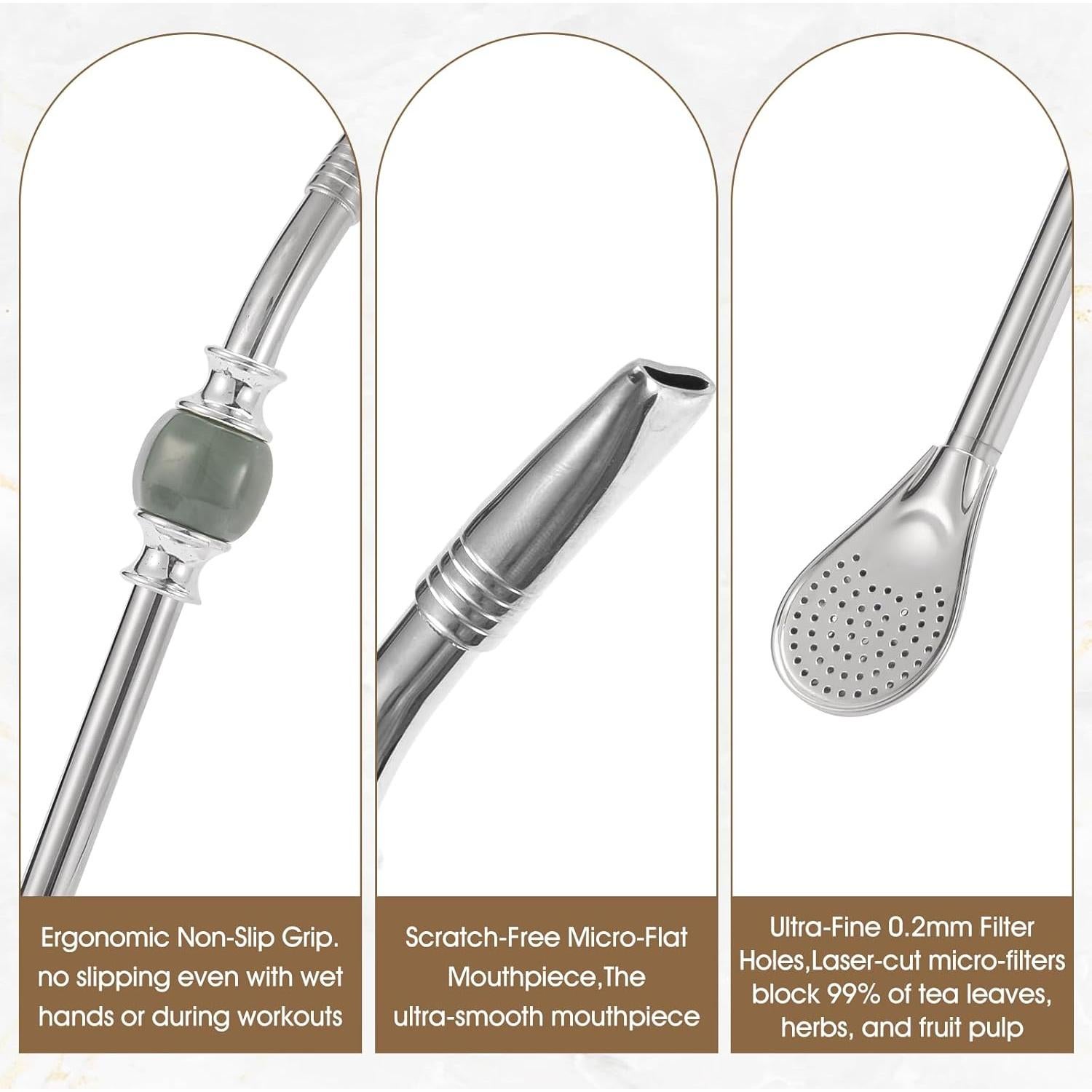 Popotes de Acero Inoxidable LayaVilla 22.1 cm - 3 Unidades