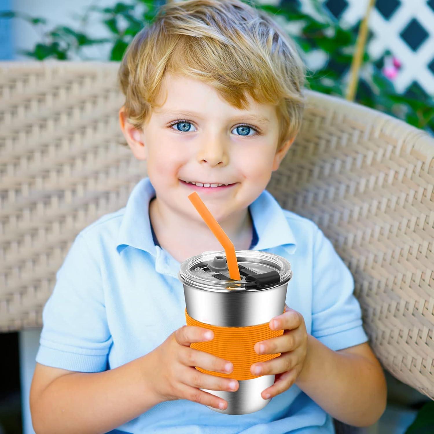 Tazas de Acero Inoxidable EWSNmata 12oz - Paquete de 6 con Pajitas