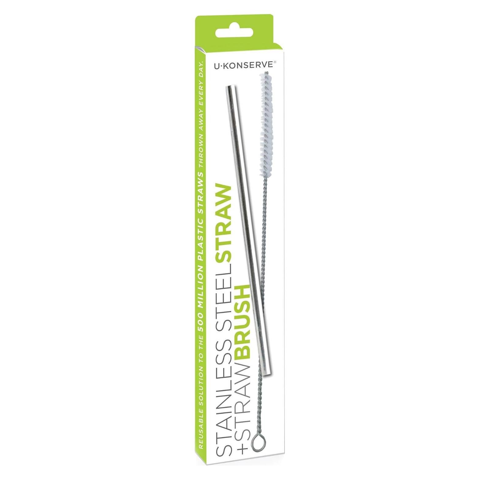 Popotes de Acero Inoxidable U Konserve con Cepillo - Juego de 2