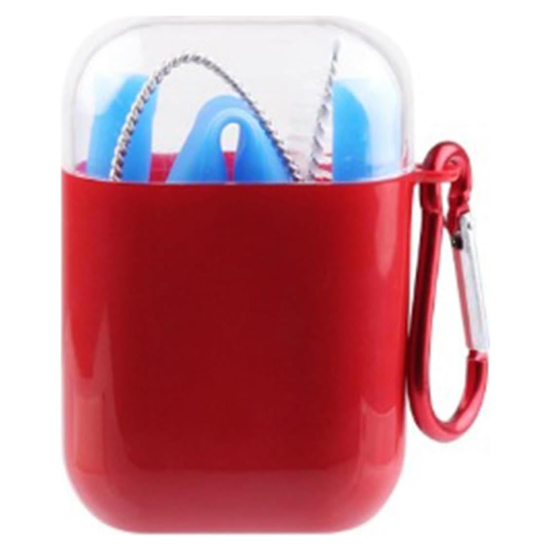 Set de Popotes de Silicona Reutilizables AQUGOO 17.78 cm Rojo