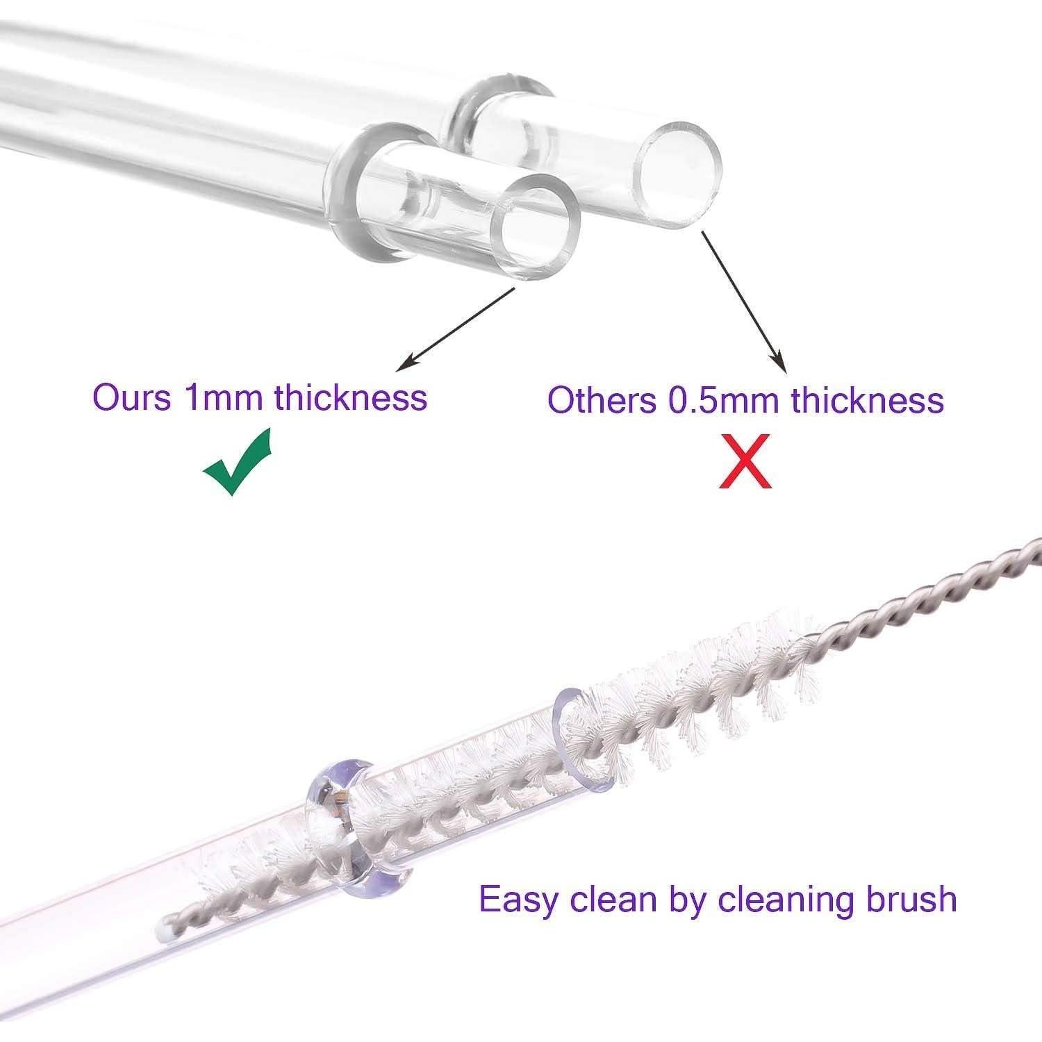 Popotes Reutilizables de Tritan 13" Dakoufish - 3 Juegos con Caja