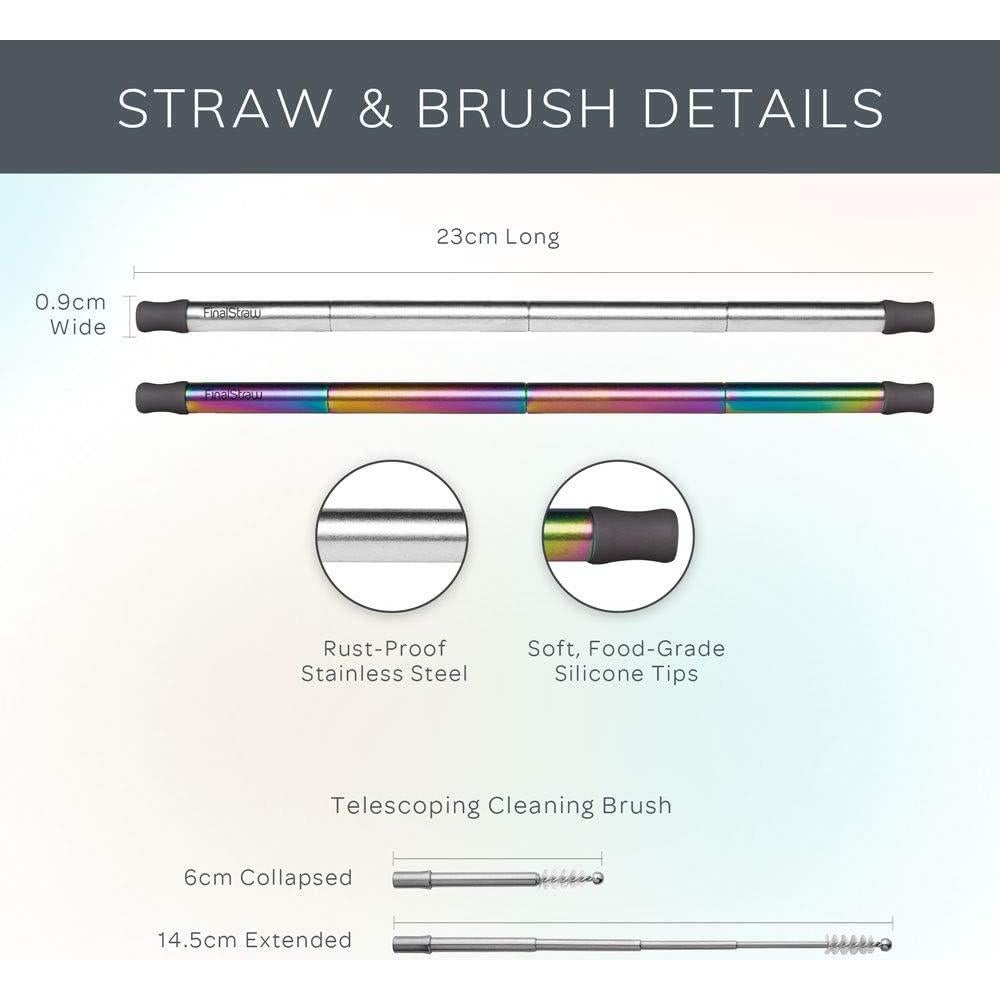 Popote Reutilizable FinalStraw Plegable Acero Inoxidable 18g