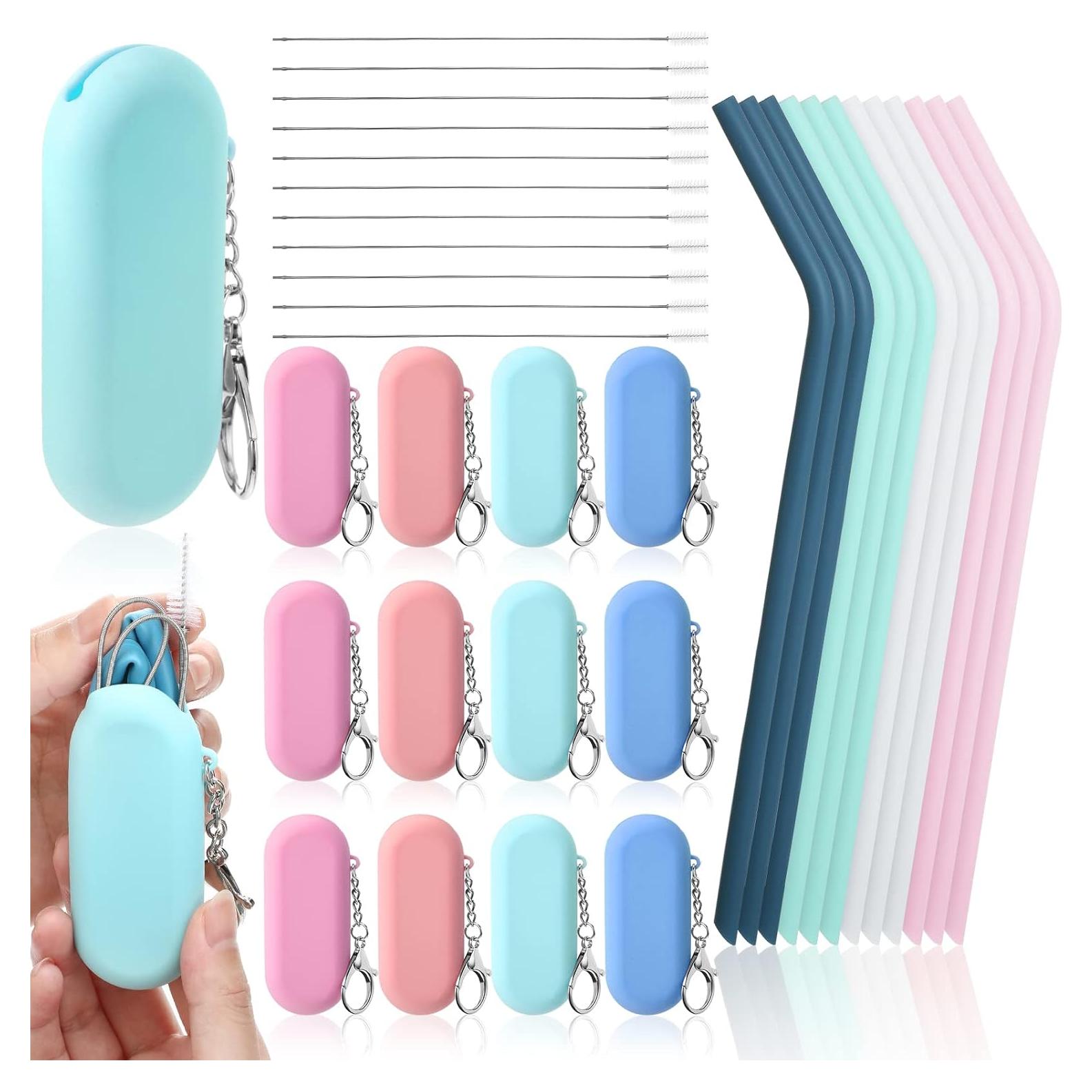 Set de 12 Pajitas Reutilizables Zubebe con Estuche y Cepillo