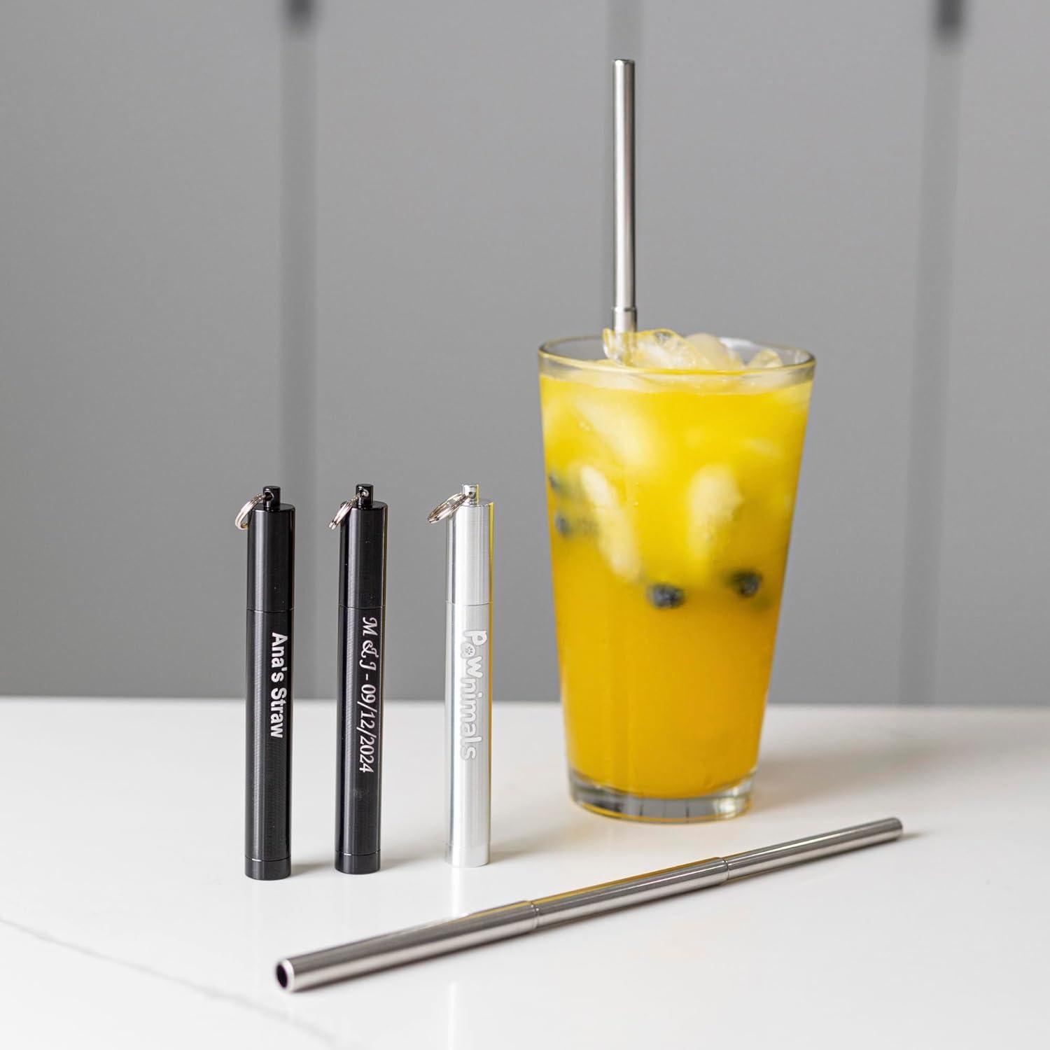 Popotes Metálicos Colapsables MIA·MIA Personalizados Ecológicos