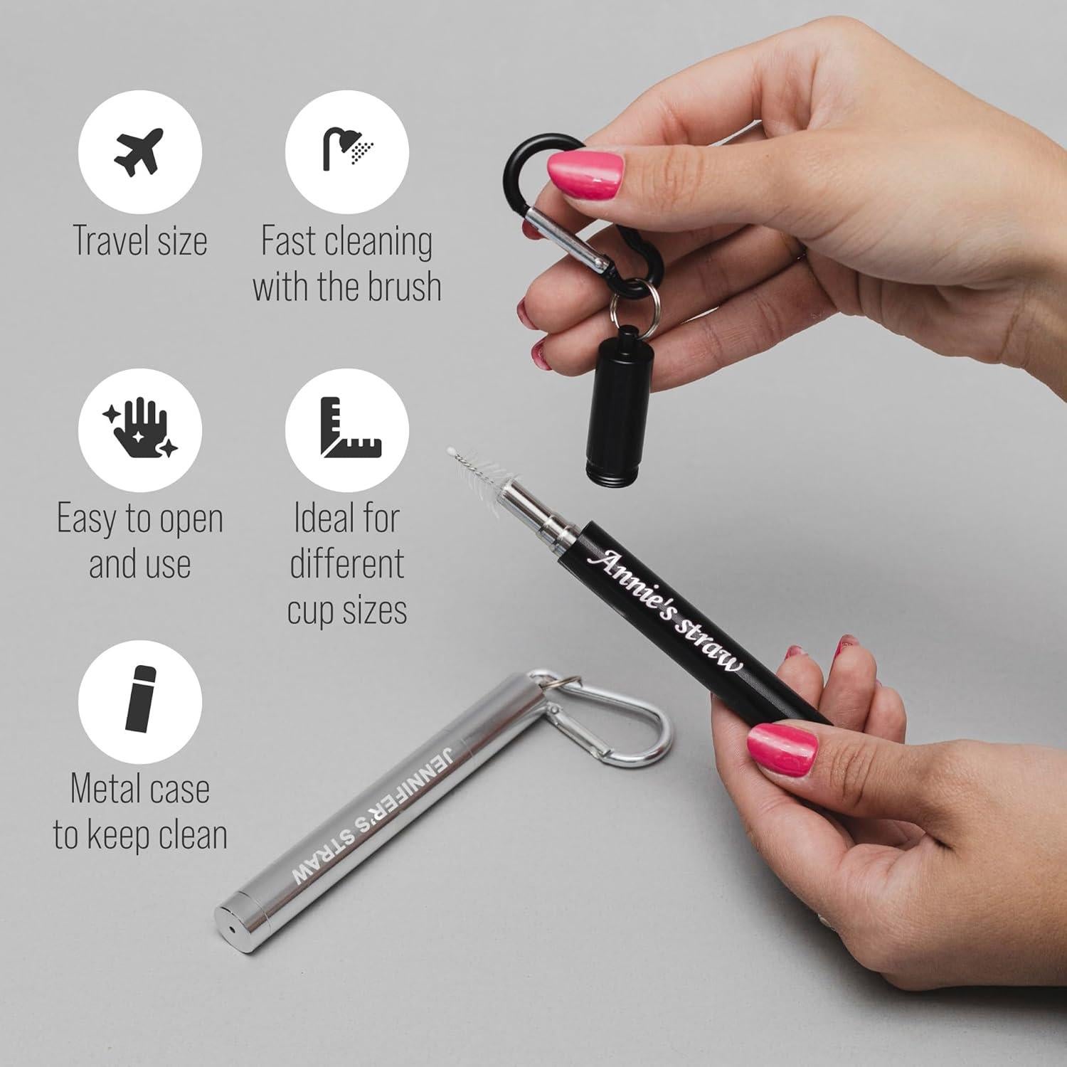 Popotes Metálicos Colapsables MIA·MIA Personalizados Ecológicos