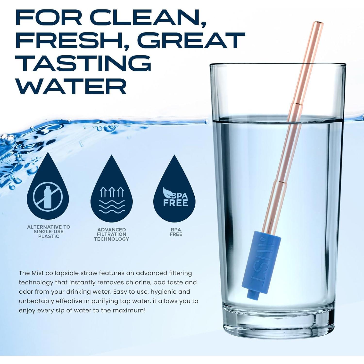 Popote Reutilizable Mist Plegable Acero Inoxidable 21.6 cm