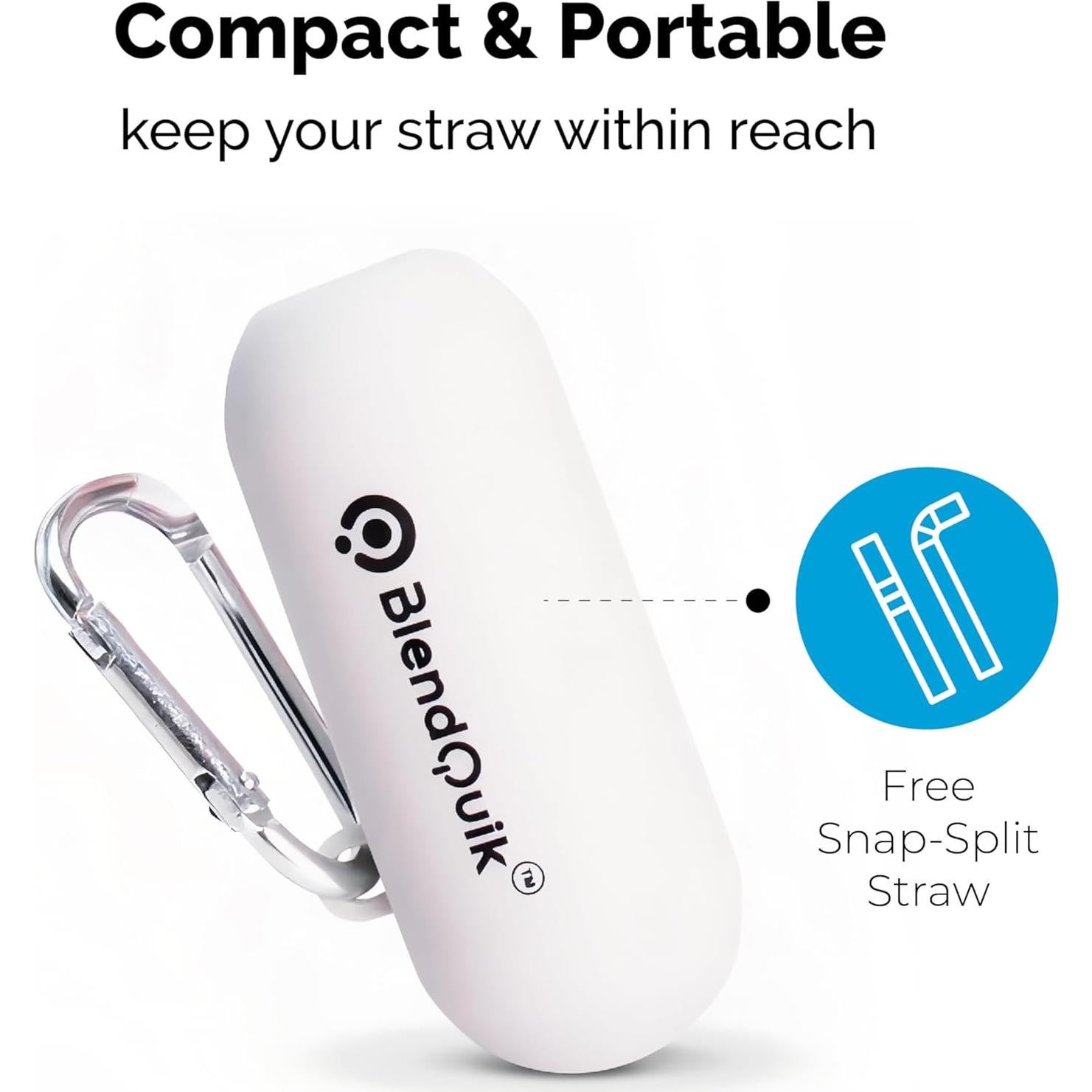 Popotes Reutilizables BlendQuik con Estuche Portátil Gris