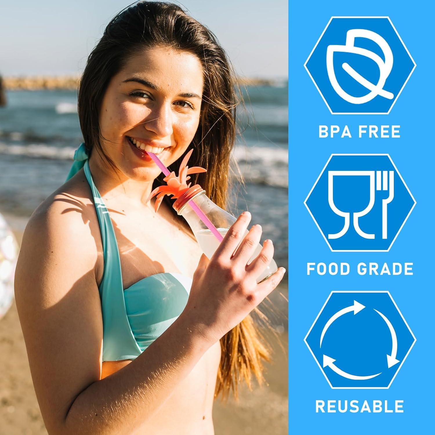 4 Pajitas de Silicona Reutilizables InnoHHustle con Estuche