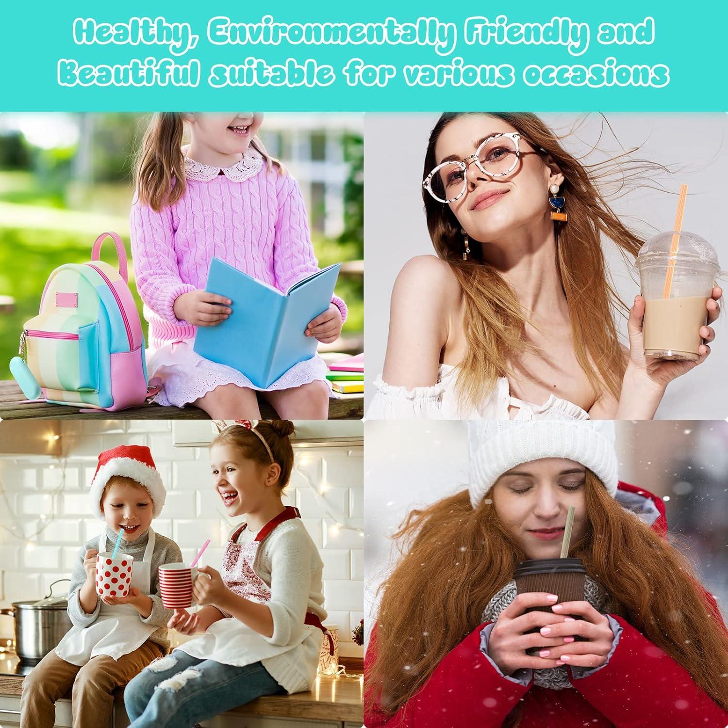 50 Pajitas de Silicona Reutilizables Rtteri con Estuche y Cepillos