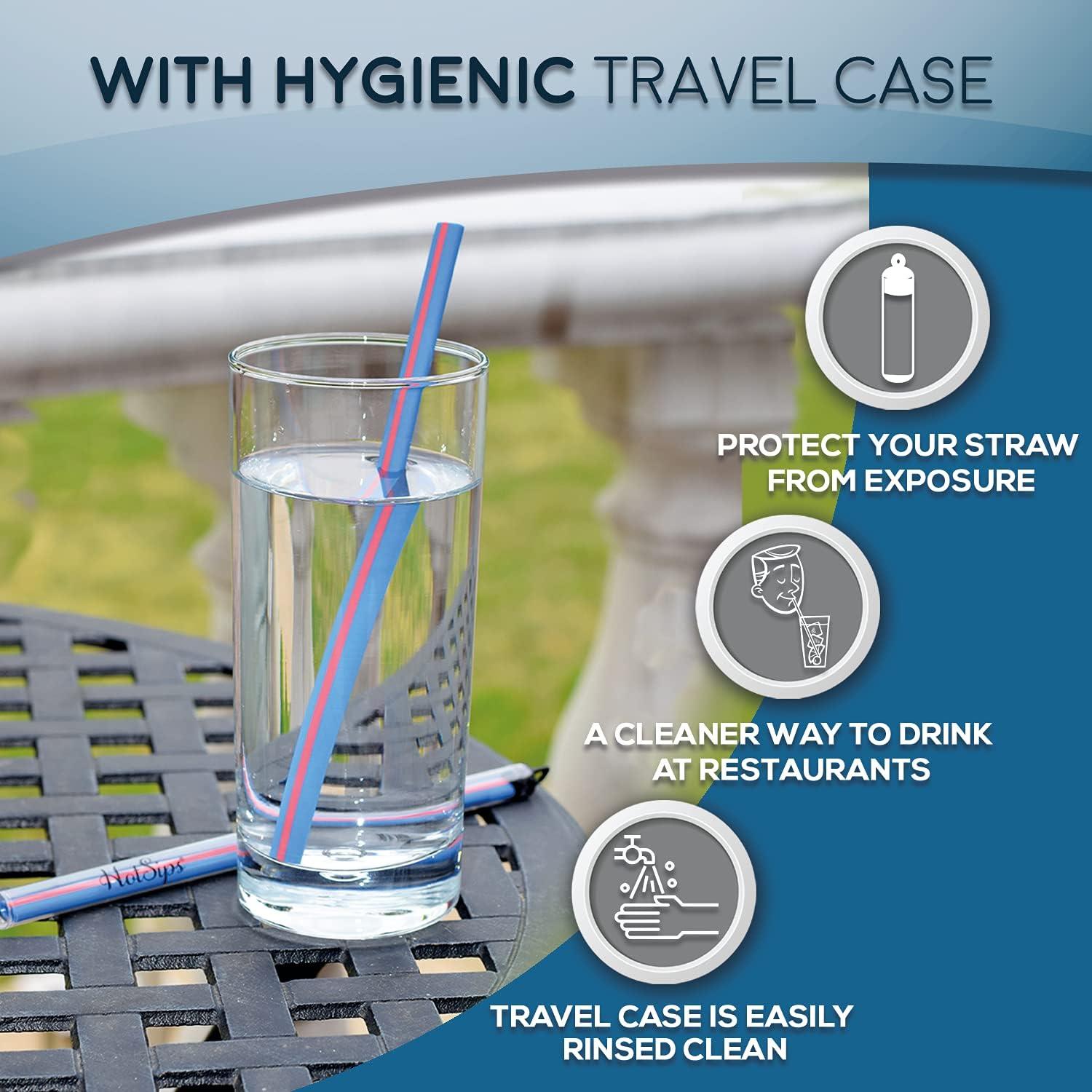 Popotes Reutilizables HotSips con Estuche de Viaje - 4 Unidades