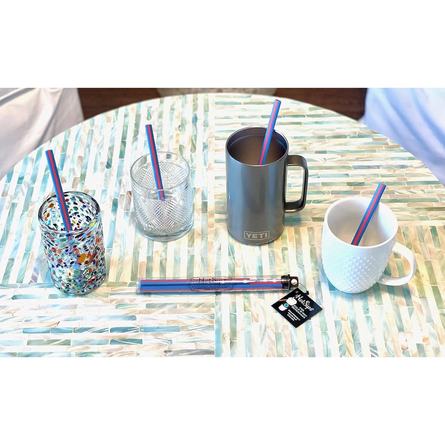 Popotes Reutilizables HotSips con Estuche de Viaje - 4 Unidades