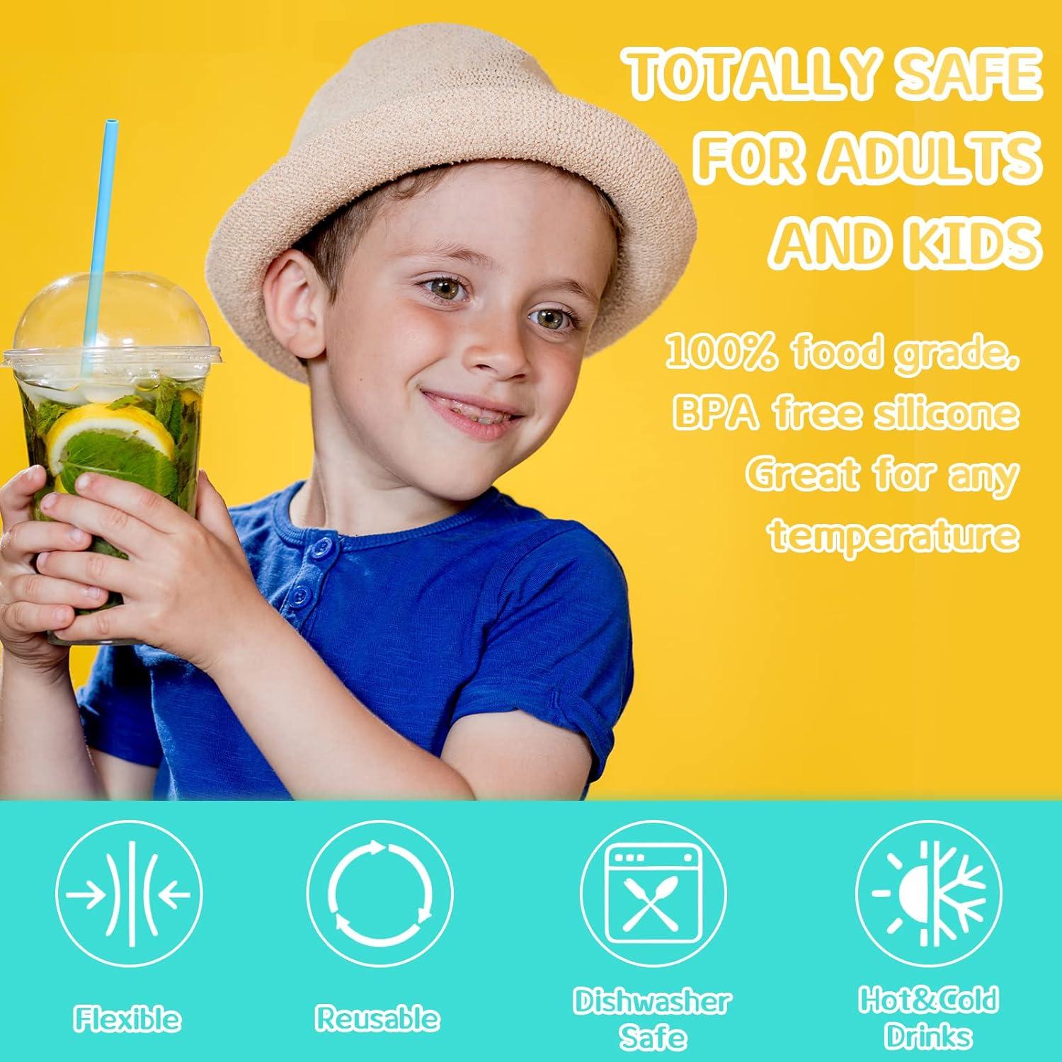 Set de 10 Pajitas de Silicona Reutilizables Mumufy con Estuche