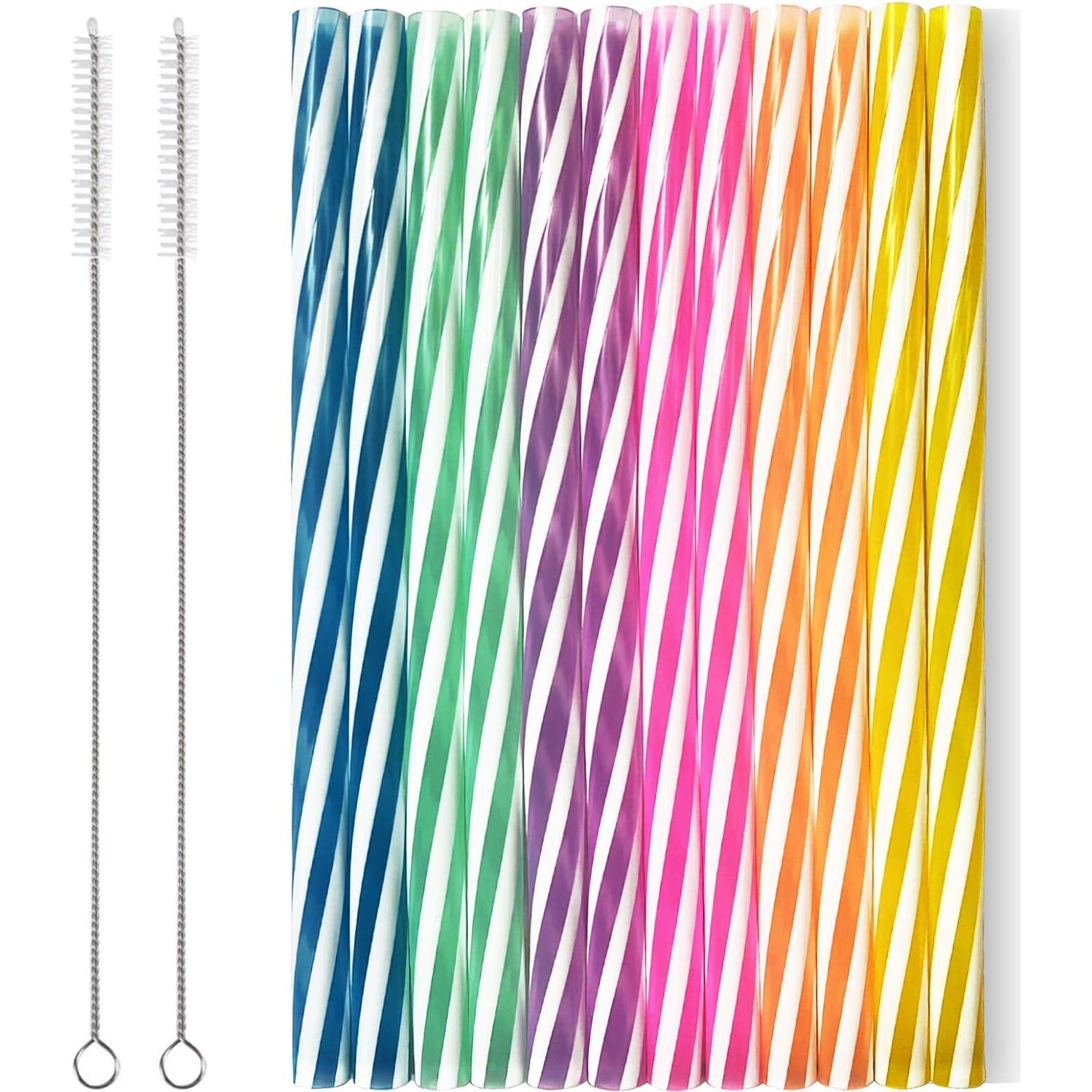 Popotes de Silicona Reutilizables HT-INTL 25.4 cm 12 Pcs