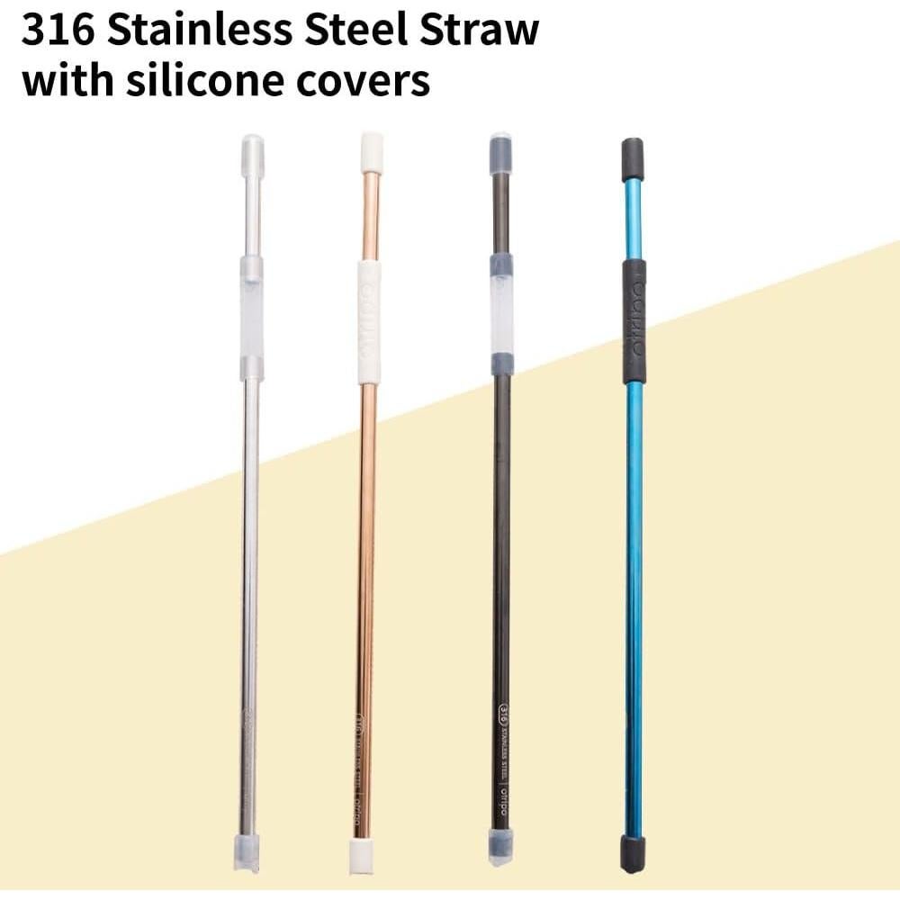 Pajilla Flexible Reutilizable Otripo de Acero Inoxidable 25 cm