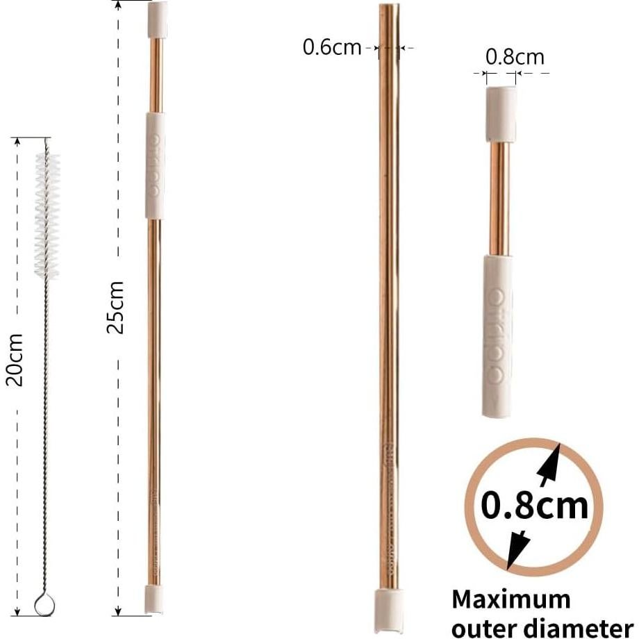 Pajilla Flexible Reutilizable Otripo de Acero Inoxidable 25 cm
