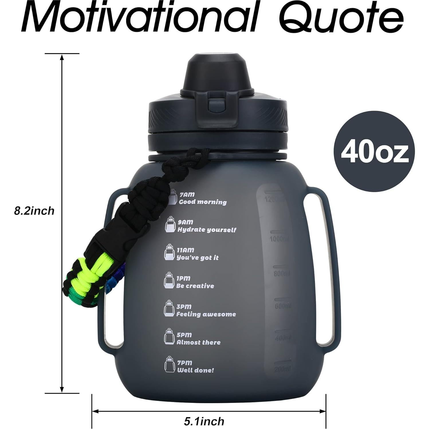 Botella de Agua Plegable 1.2L TakeToday con Pajilla y Asa