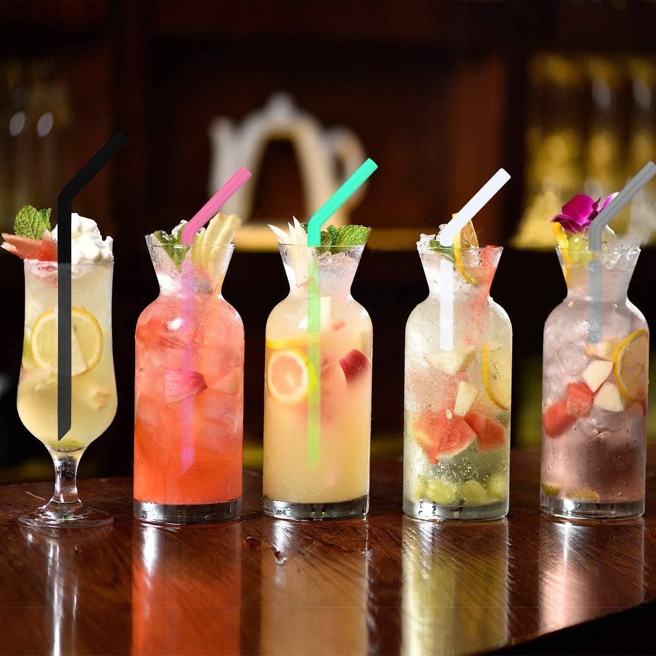 Juego de 10 Pajitas de Silicona Reutilizables CTVB 25cm