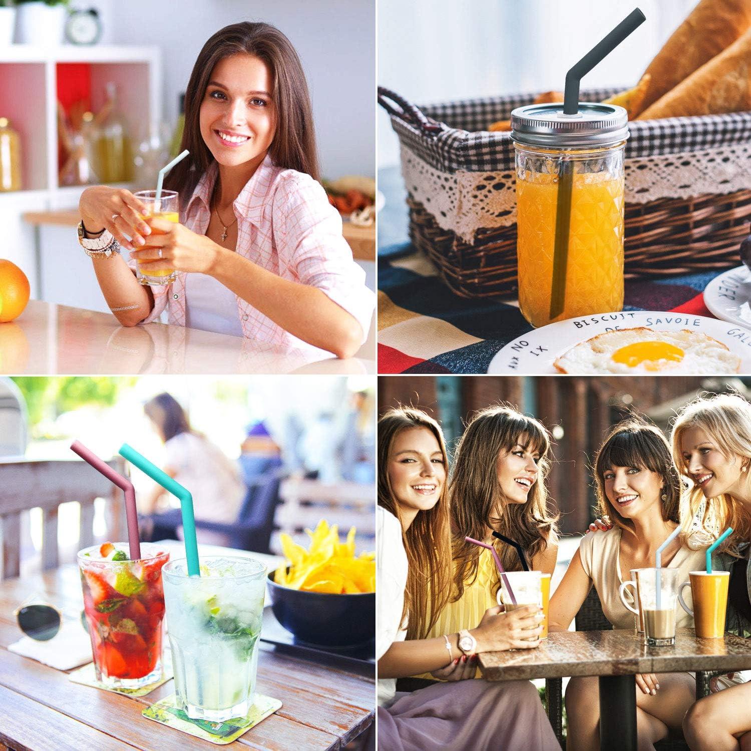 Juego de 10 Pajitas de Silicona Reutilizables CTVB 25cm