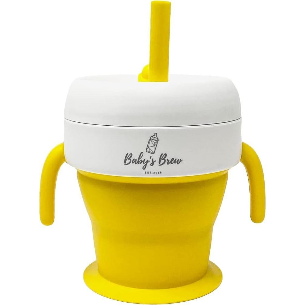 Taza Plegable 2 en 1 Baby's Brew Amarillo - Silicona BPA Free