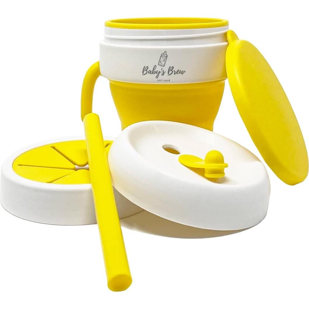 Taza Plegable 2 en 1 Baby's Brew Amarillo - Silicona BPA Free